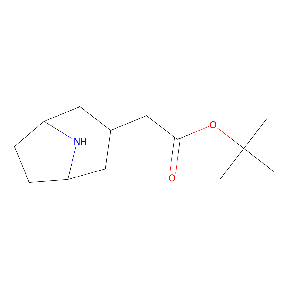Tert-butyl 2-{8-azabicyclo[3.2.1]octan-3-yl}acetate molecular structure, CAS 1506740-53-9