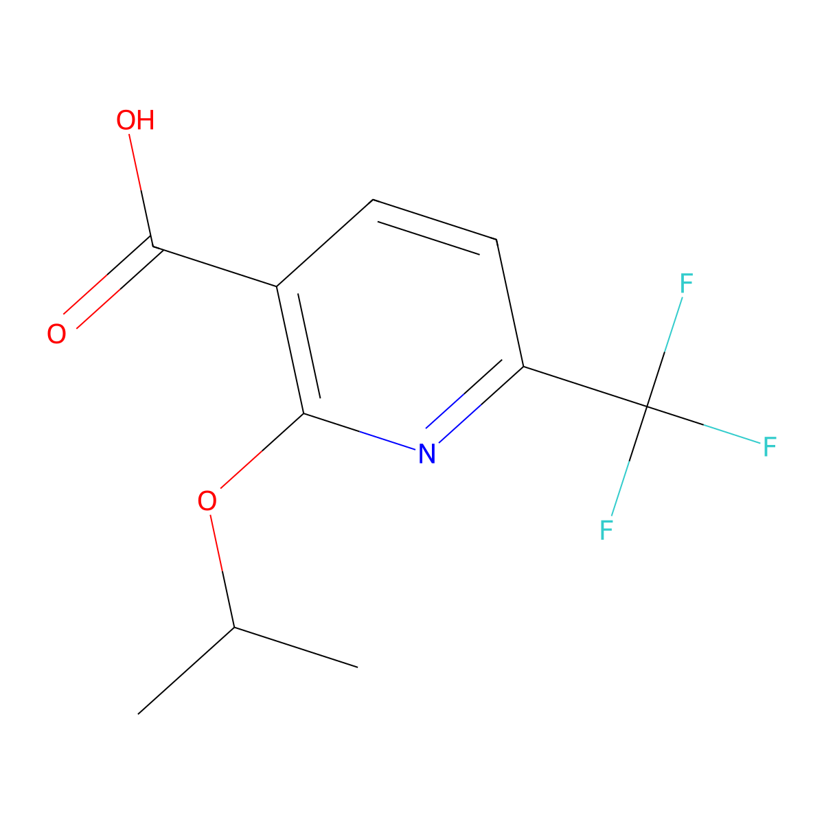 2-(Propan-2-yloxy)-6-(trifluoromethyl)pyridine-3-carboxylic acid molecular structure, CAS 1506745-64-7
