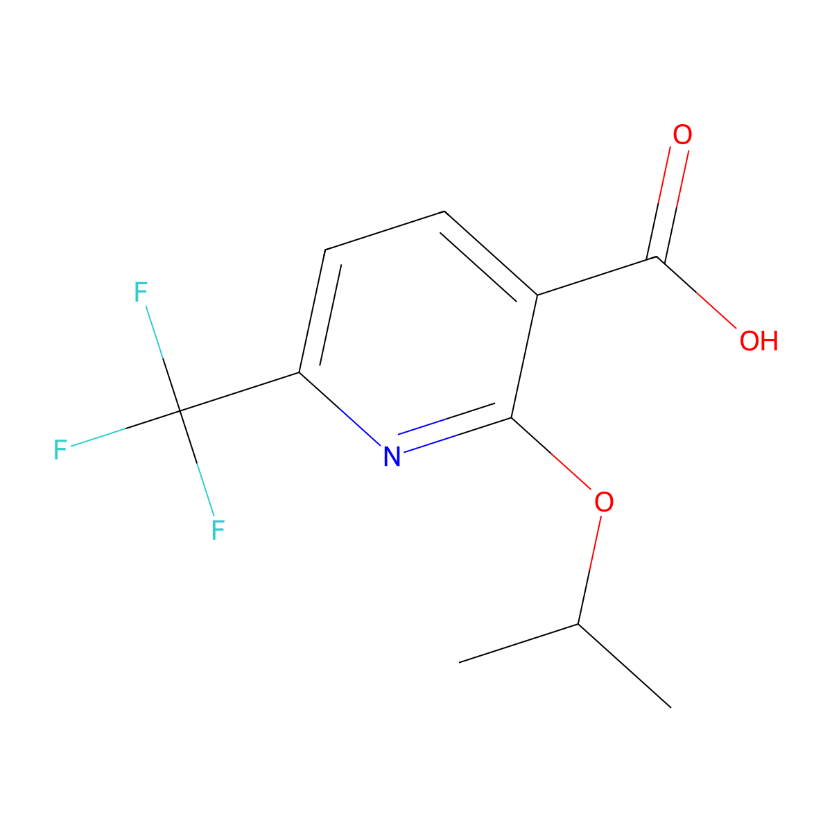 2-(Propan-2-yloxy)-6-(trifluoromethyl)pyridine-3-carboxylic acid molecular structure, CAS 1506745-64-7