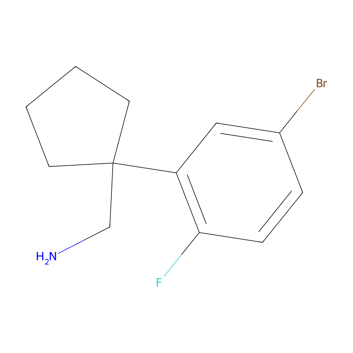 1-(5-Bromo-2-fluorophenyl)cyclopentanemethanamine molecular structure, CAS 1506780-38-6