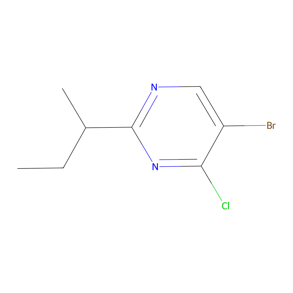 5-Bromo-2-(butan-2-yl)-4-chloropyrimidine molecular structure, CAS 1506786-09-9