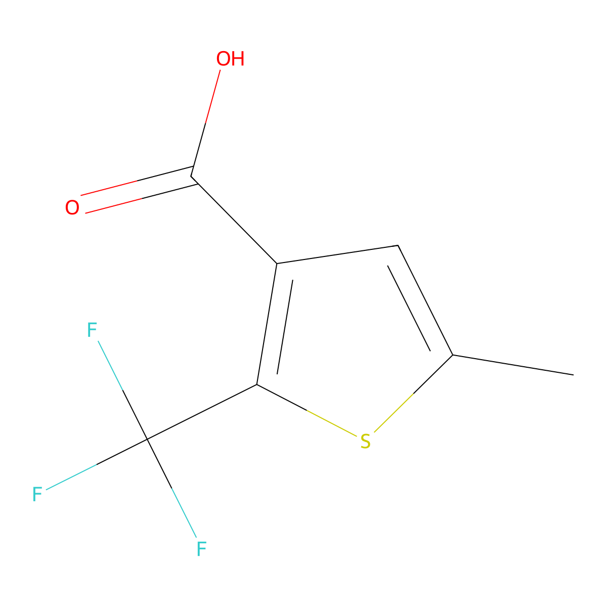 5-Methyl-2-(trifluoromethyl)thiophene-3-carboxylic acid molecular structure, CAS 1506788-82-4