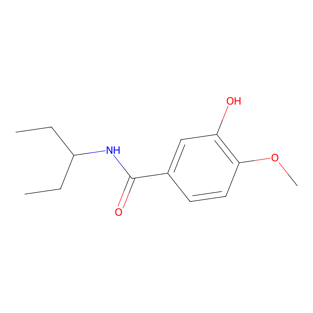 N-(1-Ethylpropyl)-3-hydroxy-4-methoxybenzamide molecular structure, CAS 1506797-49-4