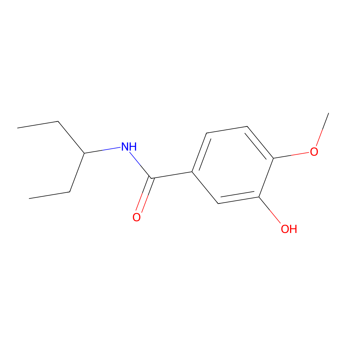 N-(1-Ethylpropyl)-3-hydroxy-4-methoxybenzamide molecular structure, CAS 1506797-49-4
