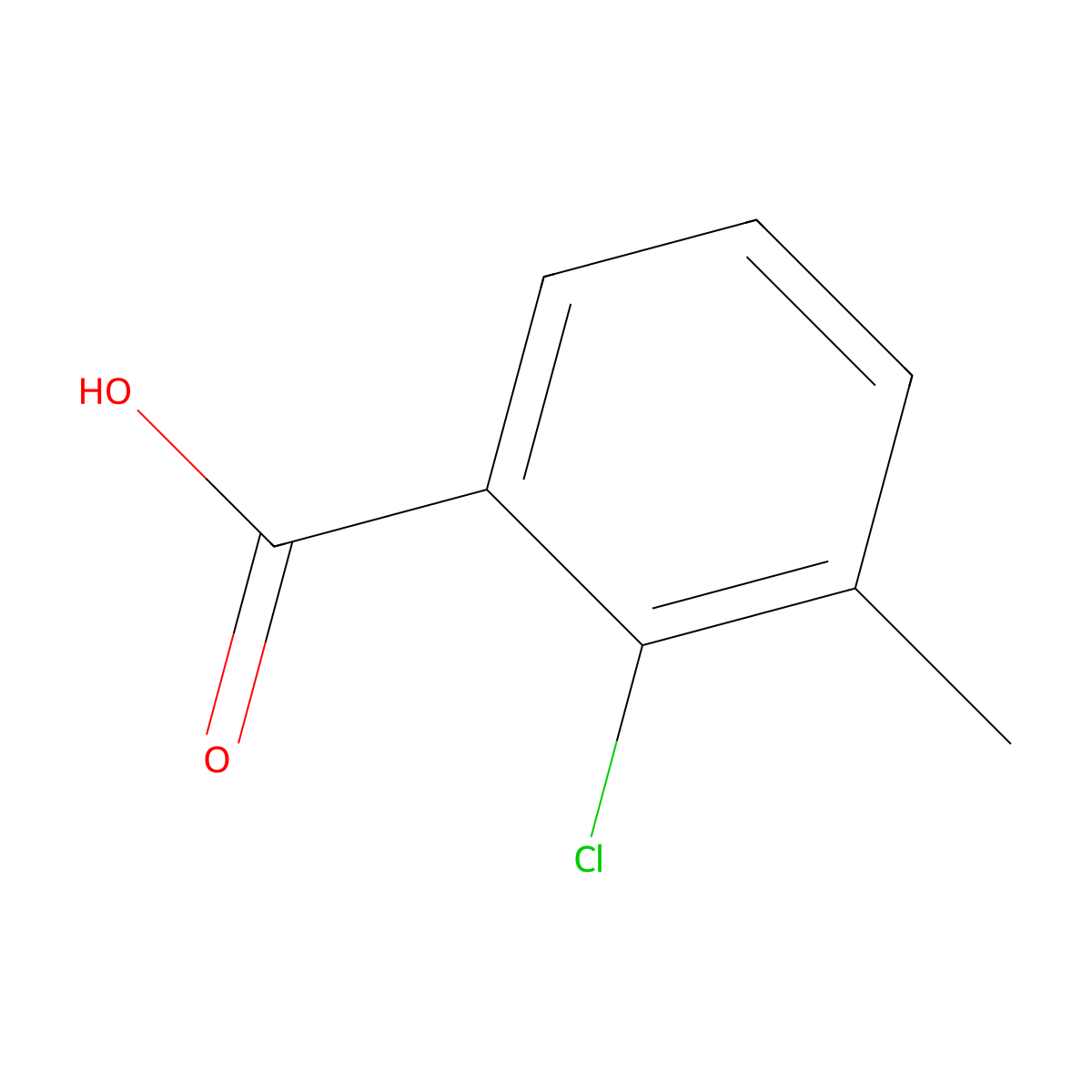 2-Chloro-3-methylbenzoic acid molecular structure, CAS 15068-35-6