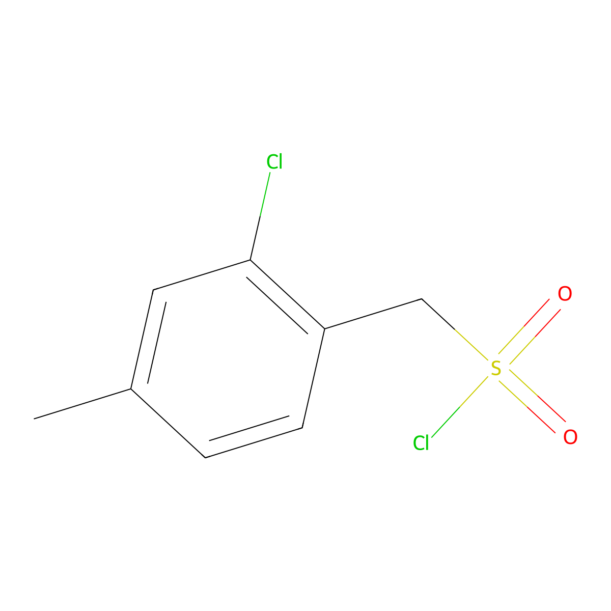 (2-Chloro-4-methylphenyl)methanesulfonyl chloride molecular structure, CAS 1506803-57-1