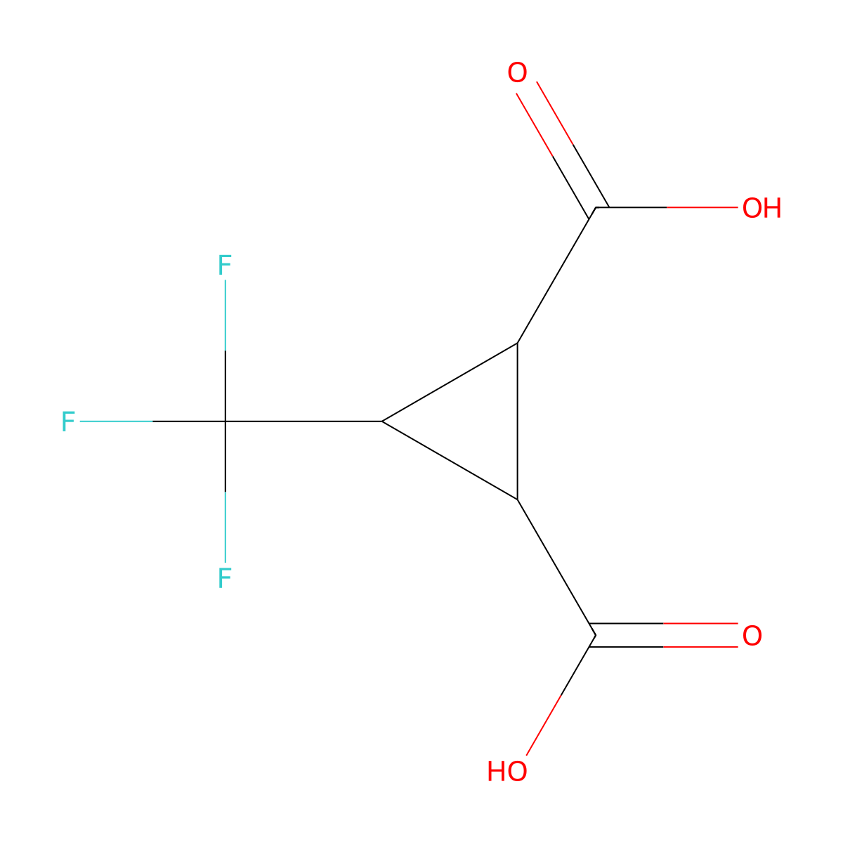 3-(Trifluoromethyl)cyclopropane-1,2-dicarboxylic acid molecular structure, CAS 1506806-87-6
