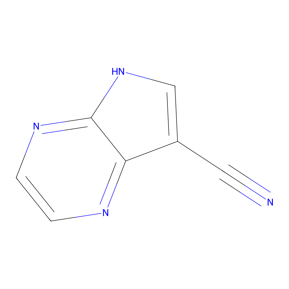 5H-Pyrrolo[2,3-b]pyrazine-7-carbonitrile molecular structure, CAS 1506814-96-5