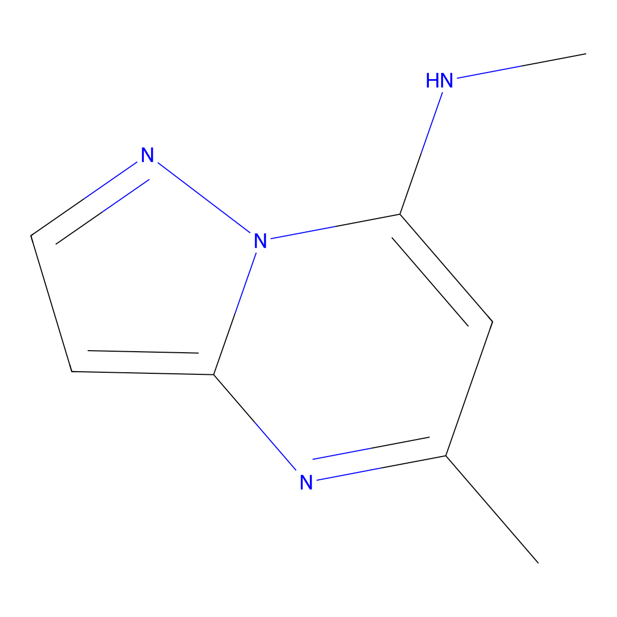 N,5-dimethylpyrazolo[1,5-a]pyrimidin-7-amine molecular structure, CAS 1506816-22-3