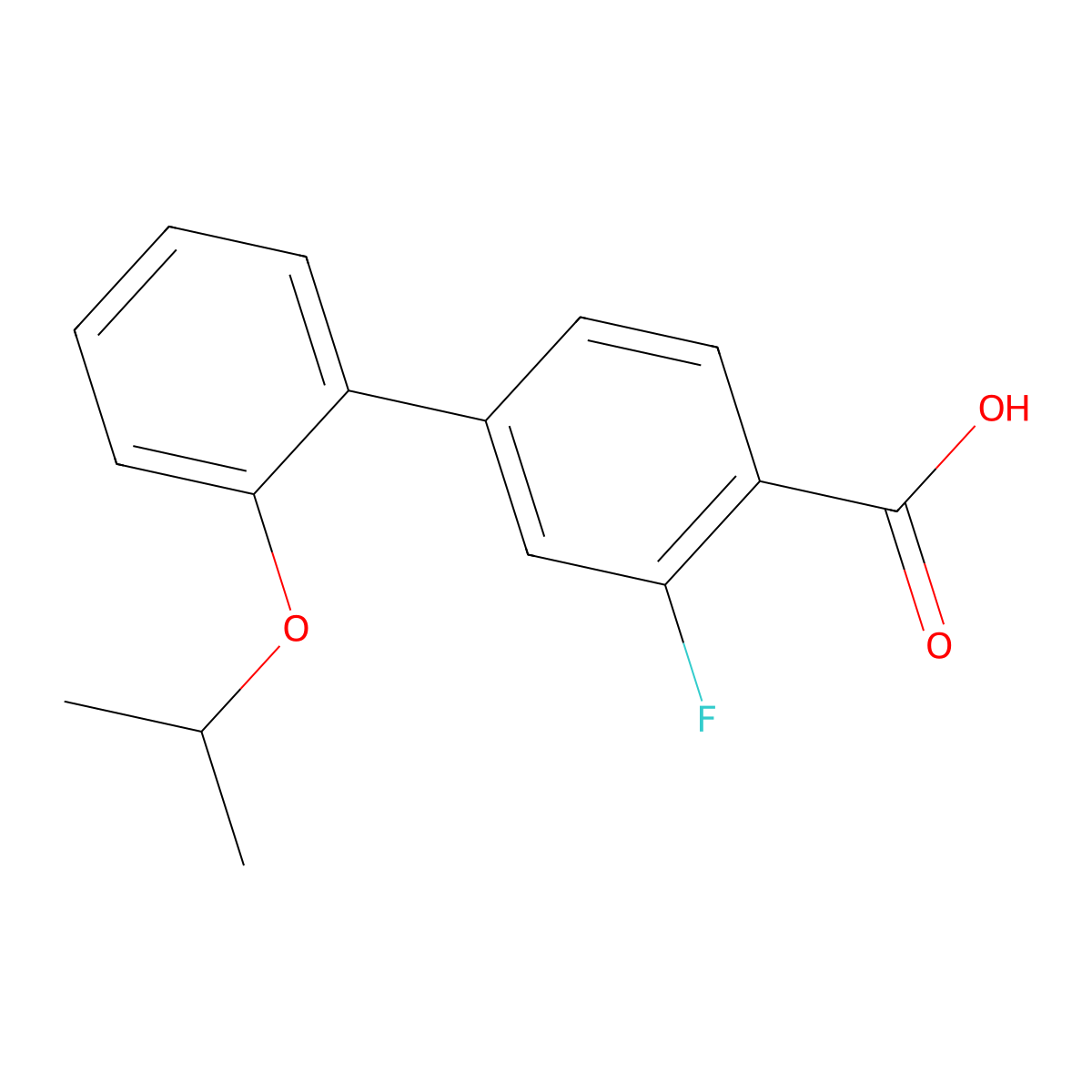 3-Fluoro-2'-(1-methylethoxy)[1,1'-biphenyl]-4-carboxylic acid molecular structure, CAS 1506833-33-5