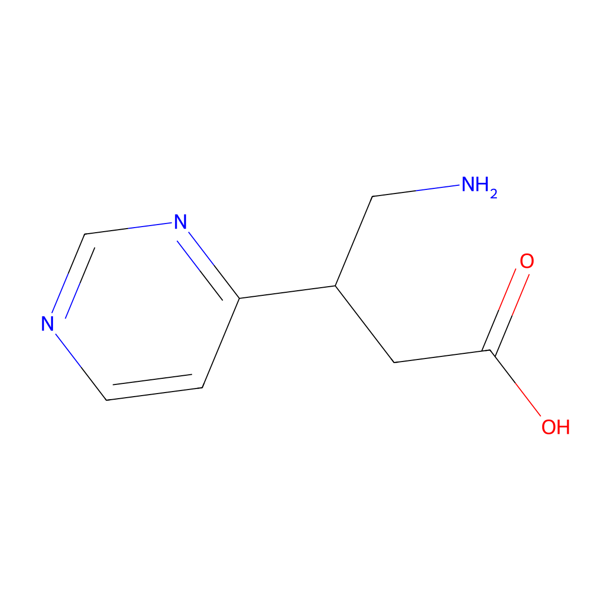 4-Amino-3-(pyrimidin-4-yl)butanoic acid molecular structure, CAS 1506836-84-5