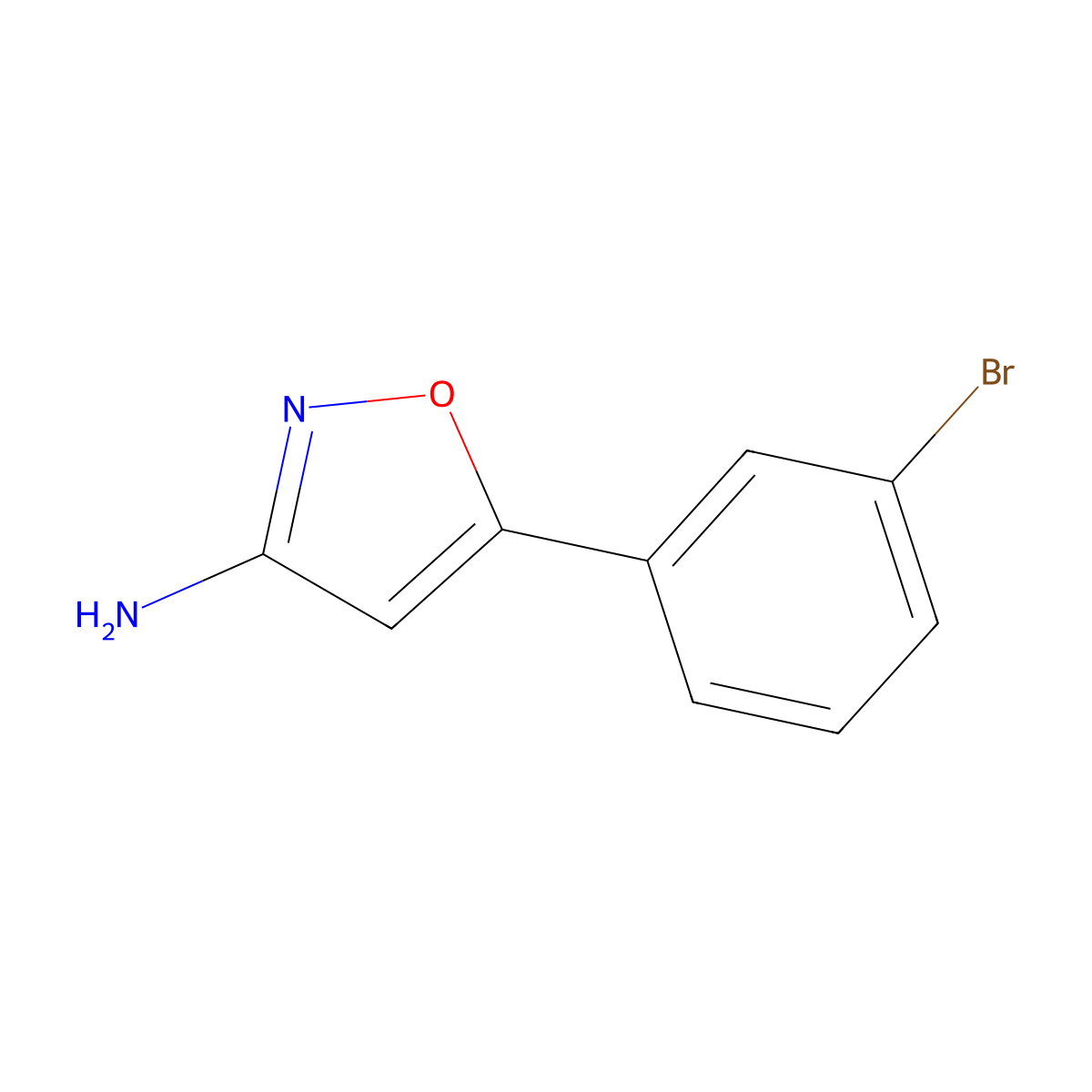 5-(3-Bromophenyl)-1,2-oxazol-3-amine molecular structure, CAS 1506846-84-9