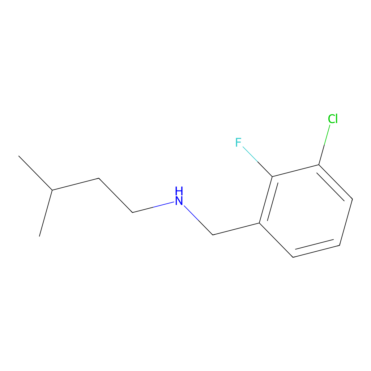 [(3-Chloro-2-fluorophenyl)methyl](3-methylbutyl)amine molecular structure, CAS 1506851-23-5