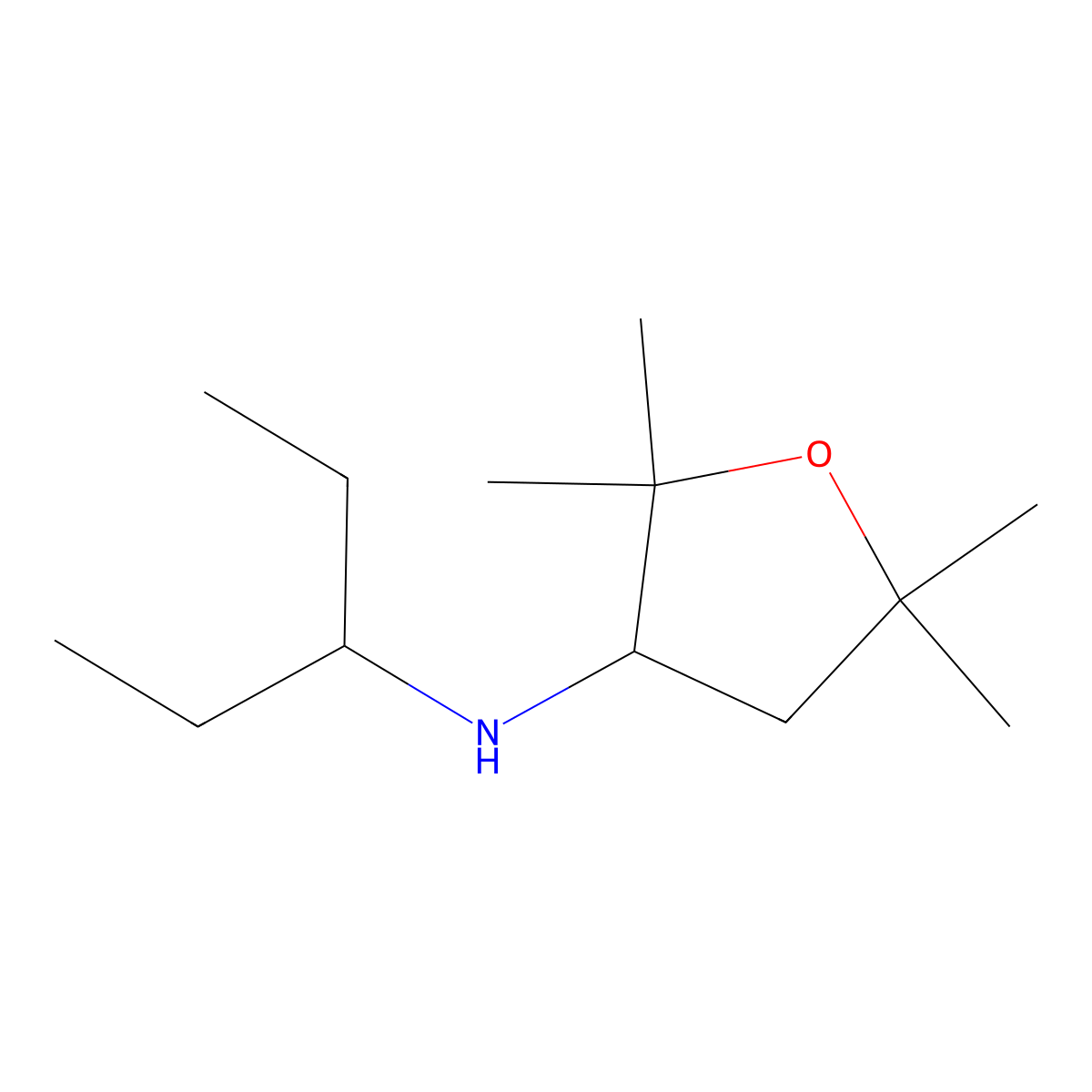 2,2,5,5-Tetramethyl-N-(pentan-3-yl)oxolan-3-amine molecular structure, CAS 1506856-66-1