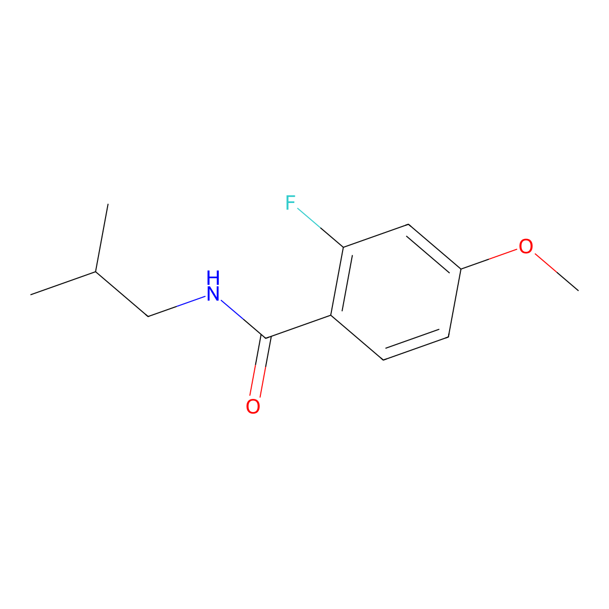 2-Fluoro-4-methoxy-N-(2-methylpropyl)benzamide molecular structure, CAS 1506873-38-6