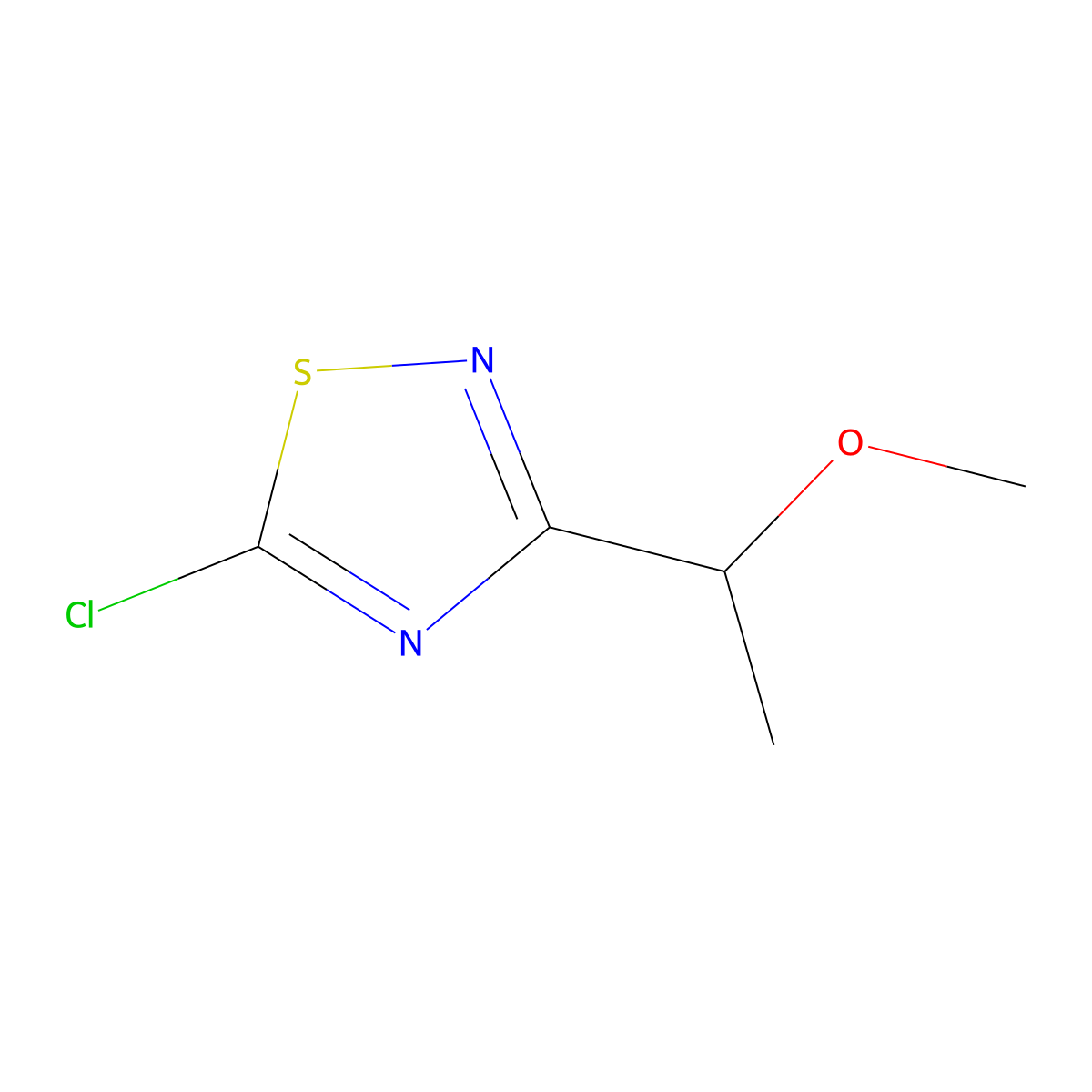 5-Chloro-3-(1-methoxyethyl)-1,2,4-thiadiazole molecular structure, CAS 1506875-62-2