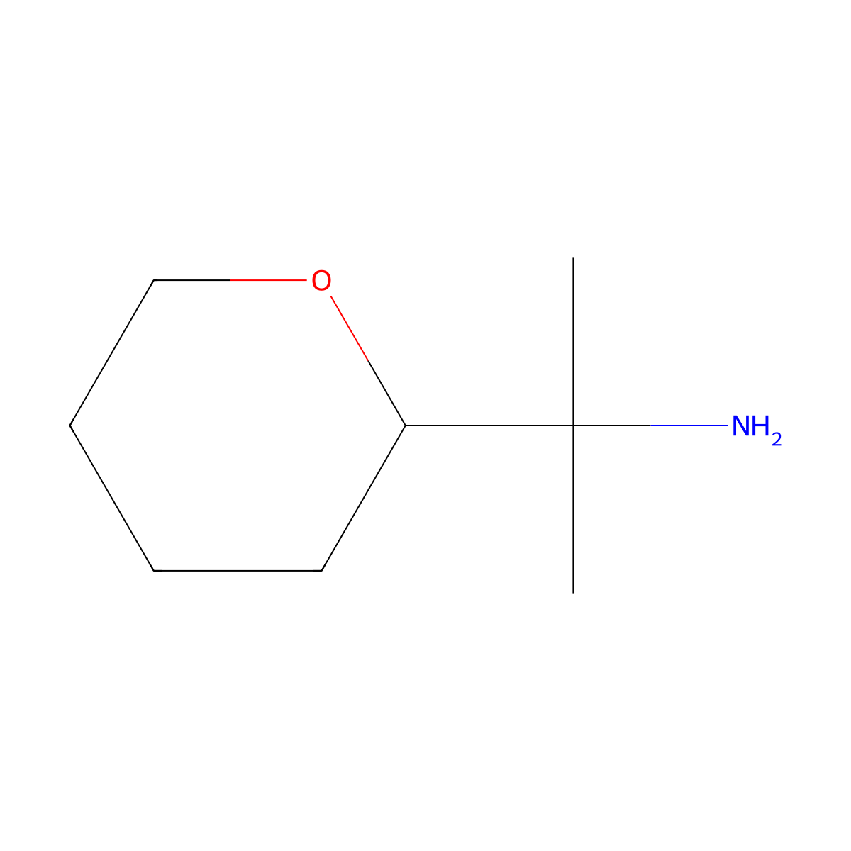 2-(Oxan-2-yl)propan-2-amine molecular structure, CAS 1506878-85-8