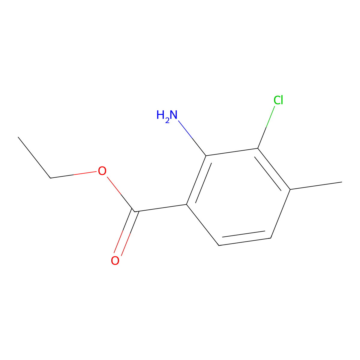 Ethyl 2-amino-3-chloro-4-methylbenzoate molecular structure, CAS 1506883-04-0