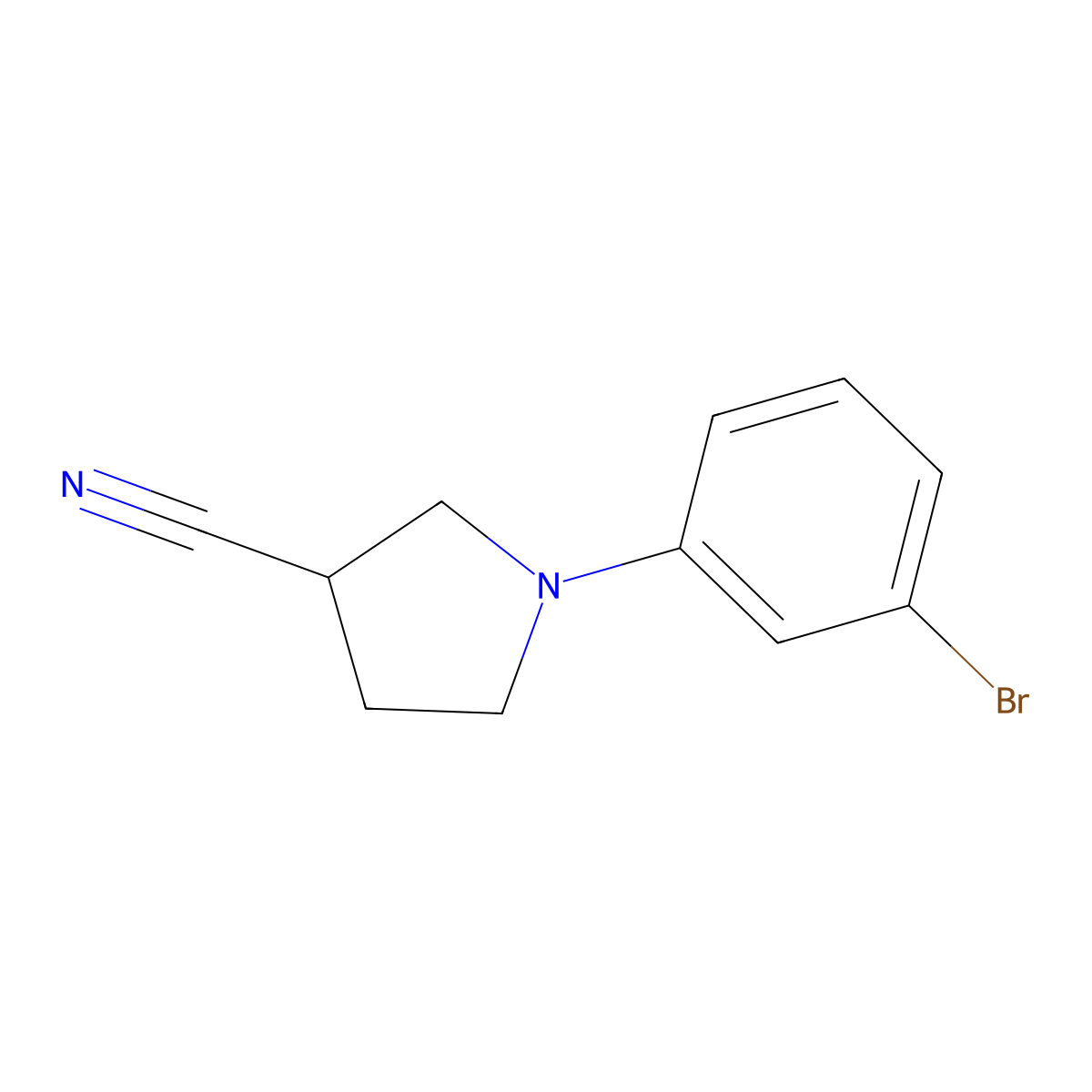 1-(3-Bromophenyl)pyrrolidine-3-carbonitrile molecular structure, CAS 1506904-15-9
