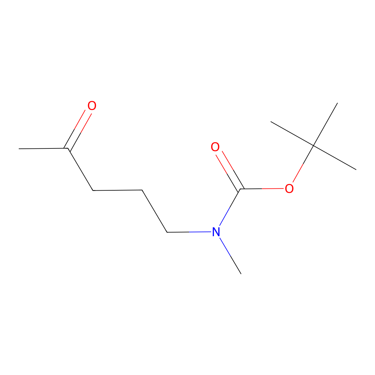 tert-butyl N-methyl-N-(4-oxopentyl)carbamate molecular structure, CAS 150691-48-8