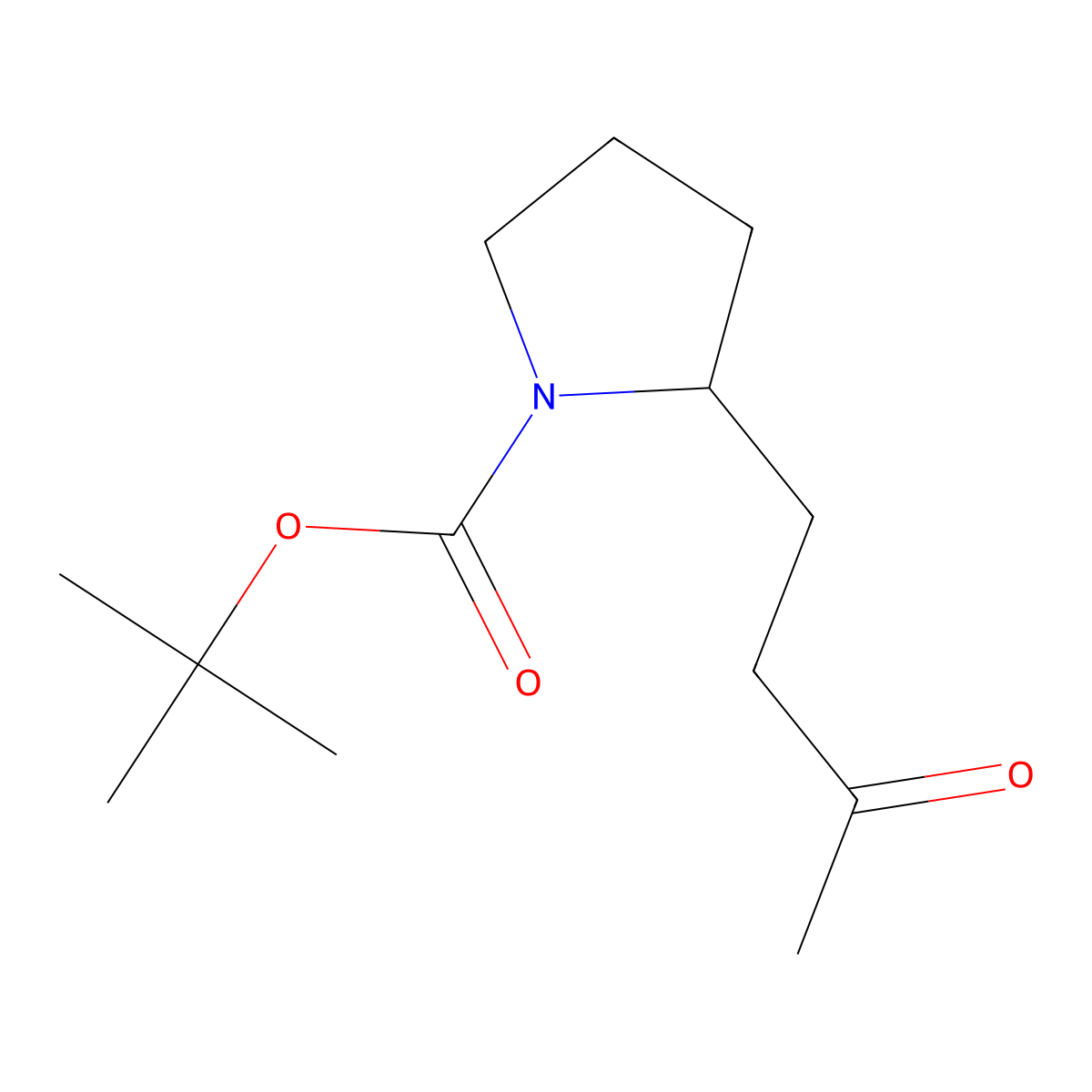 Tert-butyl 2-(3-oxobutyl)pyrrolidine-1-carboxylate molecular structure, CAS 150691-49-9