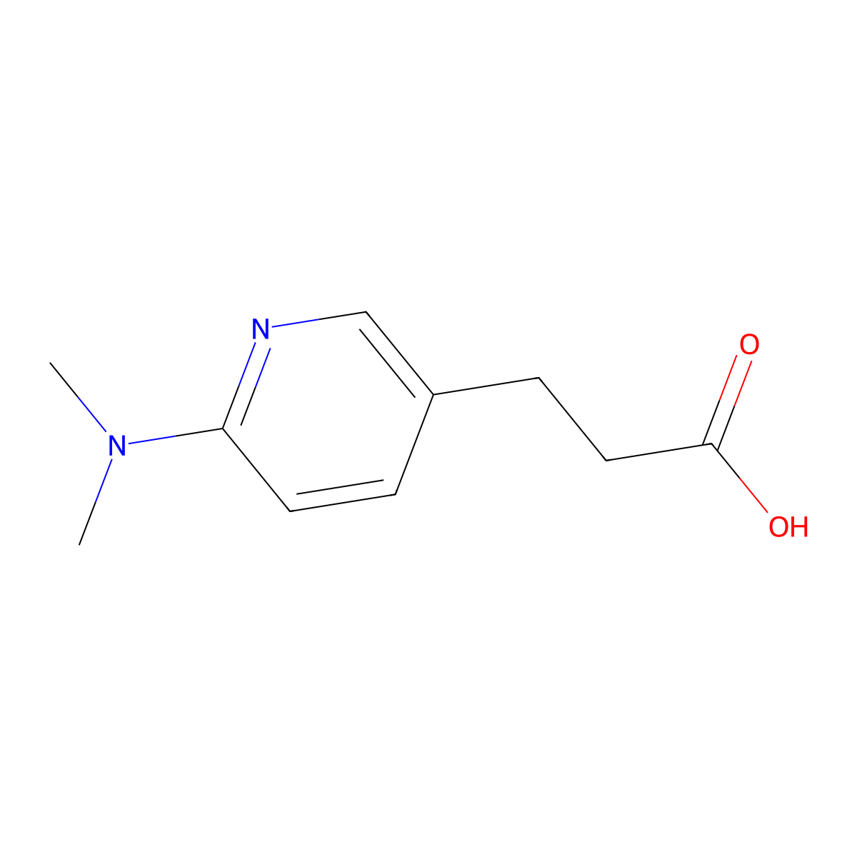 3-[6-(Dimethylamino)pyridin-3-yl]propanoic acid molecular structure, CAS 1506915-49-6