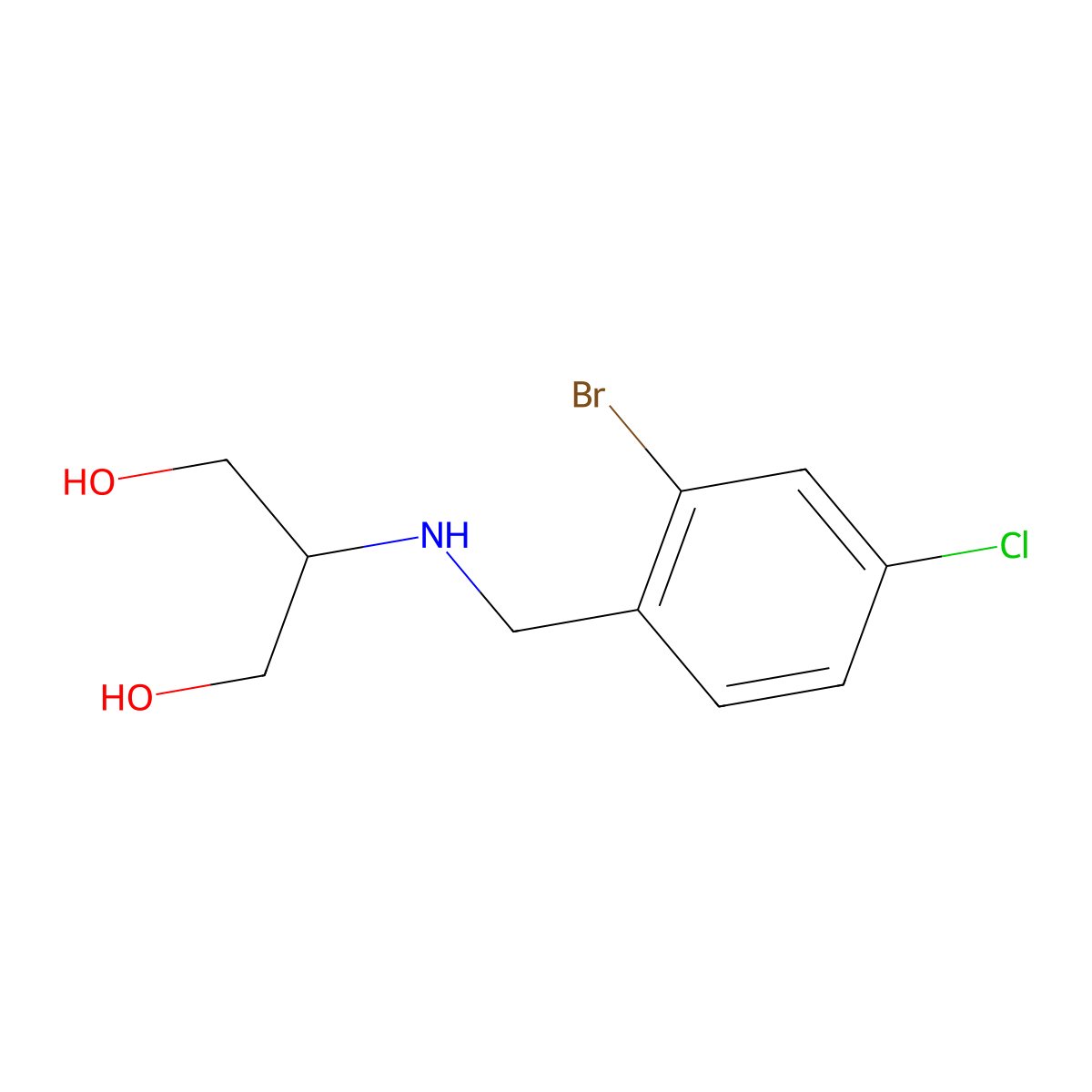 2-{[(2-Bromo-4-chlorophenyl)methyl]amino}propane-1,3-diol molecular structure, CAS 1506929-66-3