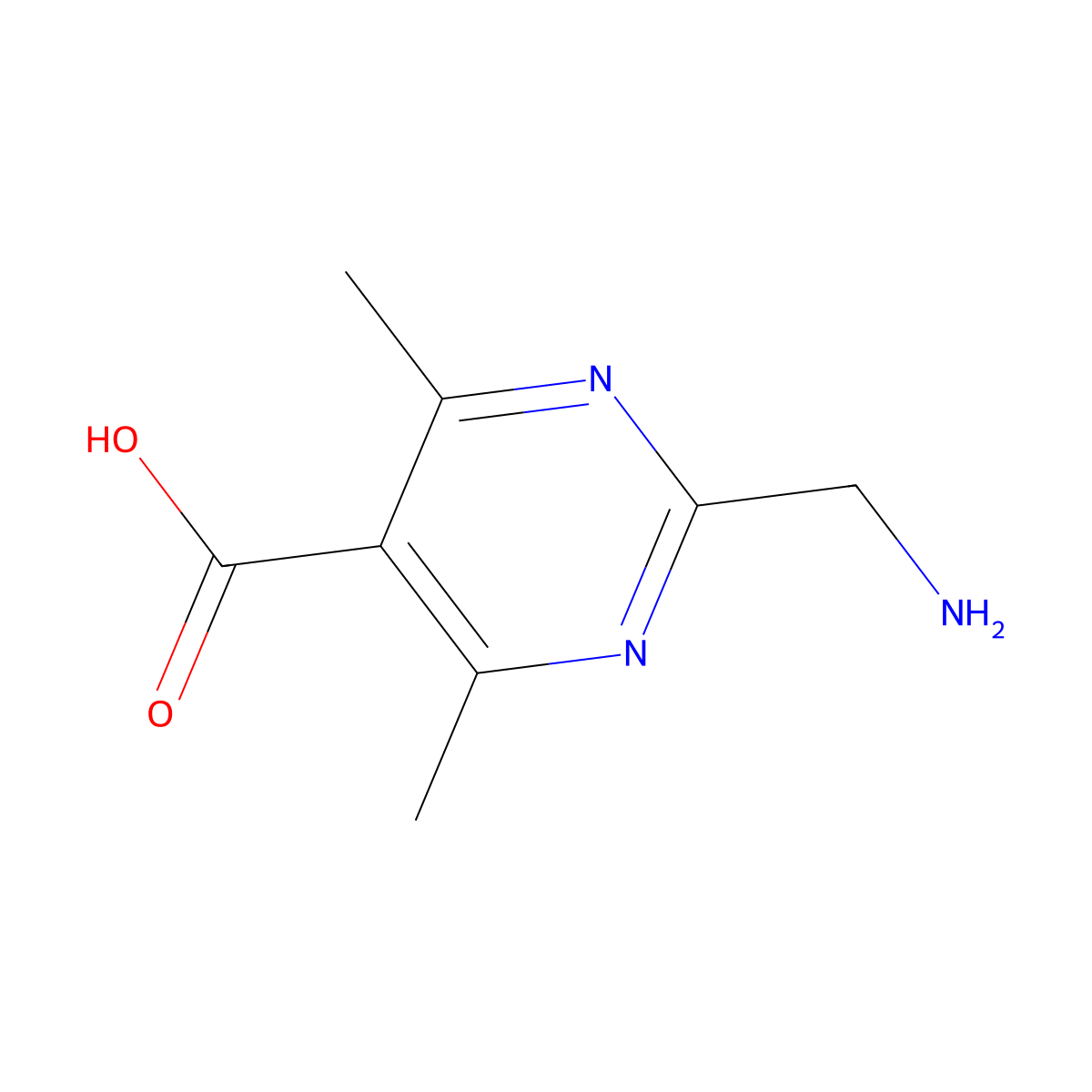 2-(Aminomethyl)-4,6-dimethylpyrimidine-5-carboxylic acid molecular structure, CAS 1506939-09-8