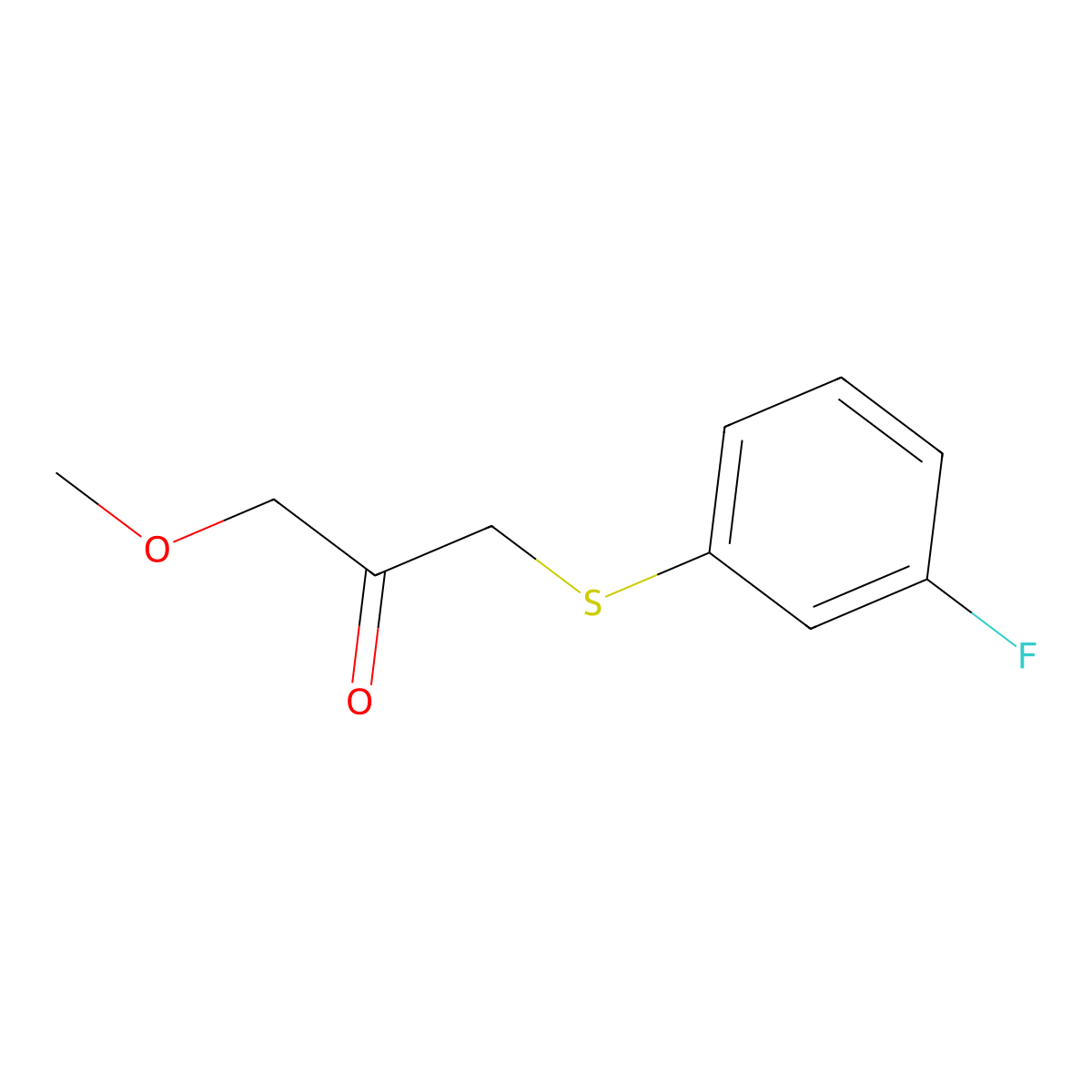 1-((3-Fluorophenyl)thio)-3-methoxypropan-2-one molecular structure, CAS 1506947-31-4