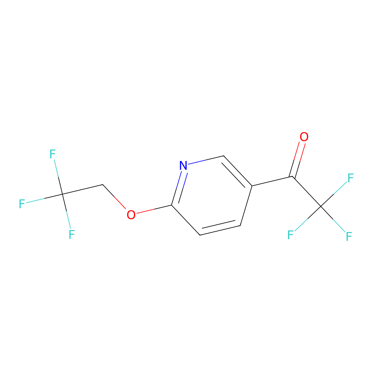 2,2,2-Trifluoro-1-(6-(2,2,2-trifluoroethoxy)pyridin-3-yl)ethanone molecular structure, CAS 150698-73-0