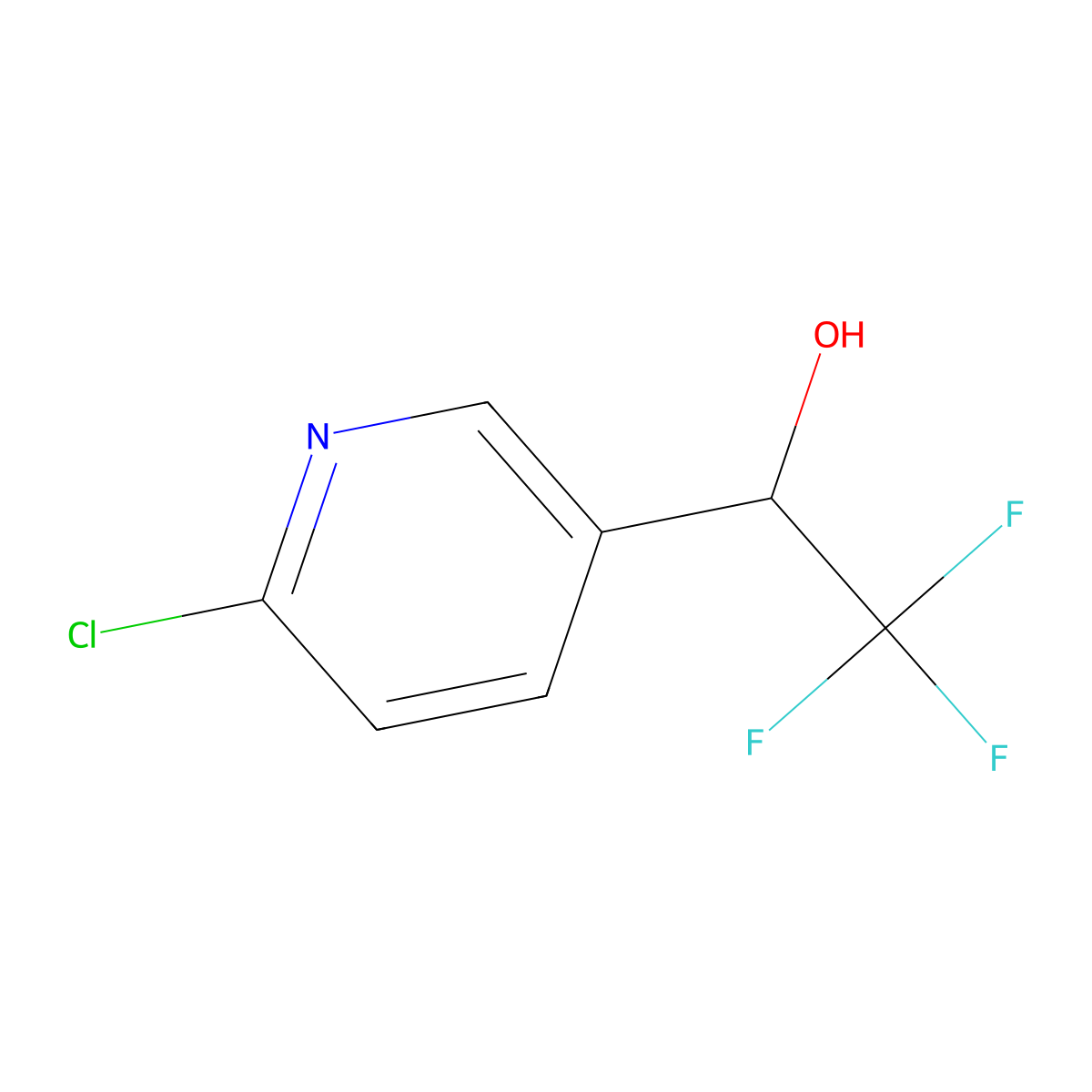 1-(6-Chloropyridin-3-yl)-2,2,2-trifluoroethan-1-ol molecular structure, CAS 150698-77-4