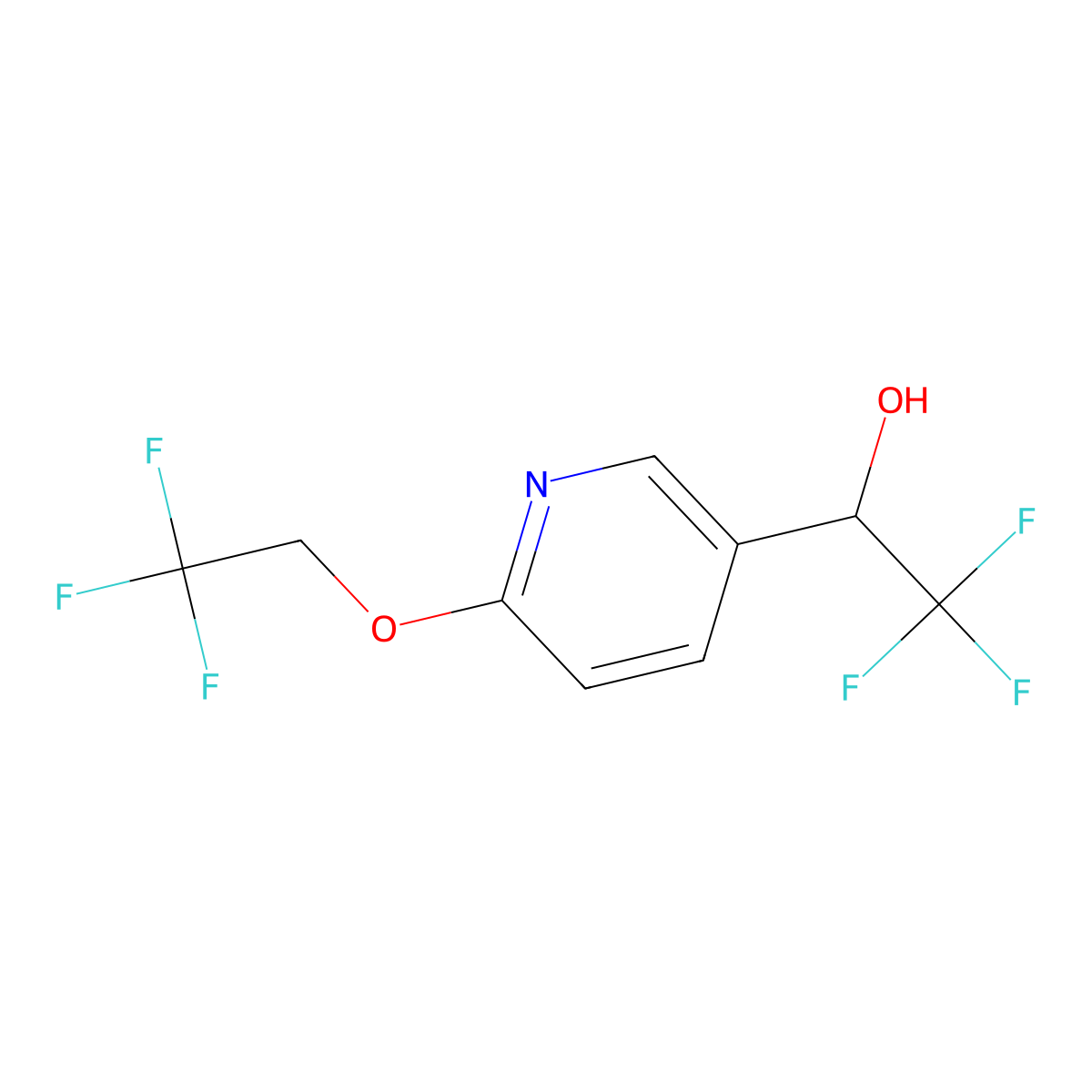 2-(2,2,2-Trifluoroethoxy)-5-(2,2,2-trifluoro-1-hydroxyethyl)pyridine molecular structure, CAS 150698-78-5