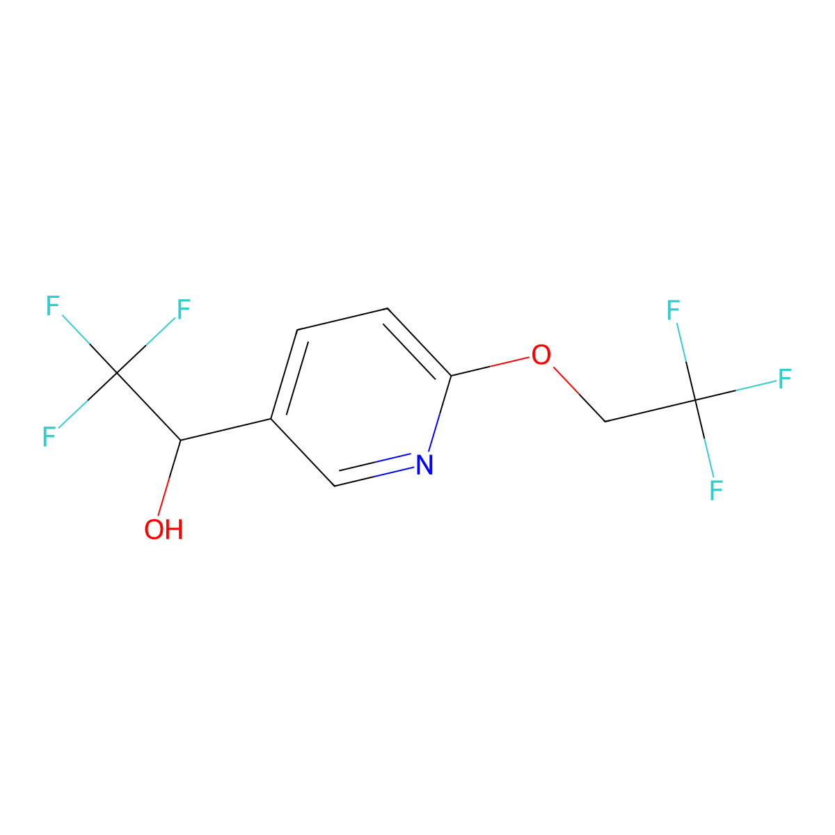 2-(2,2,2-Trifluoroethoxy)-5-(2,2,2-trifluoro-1-hydroxyethyl)pyridine molecular structure, CAS 150698-78-5