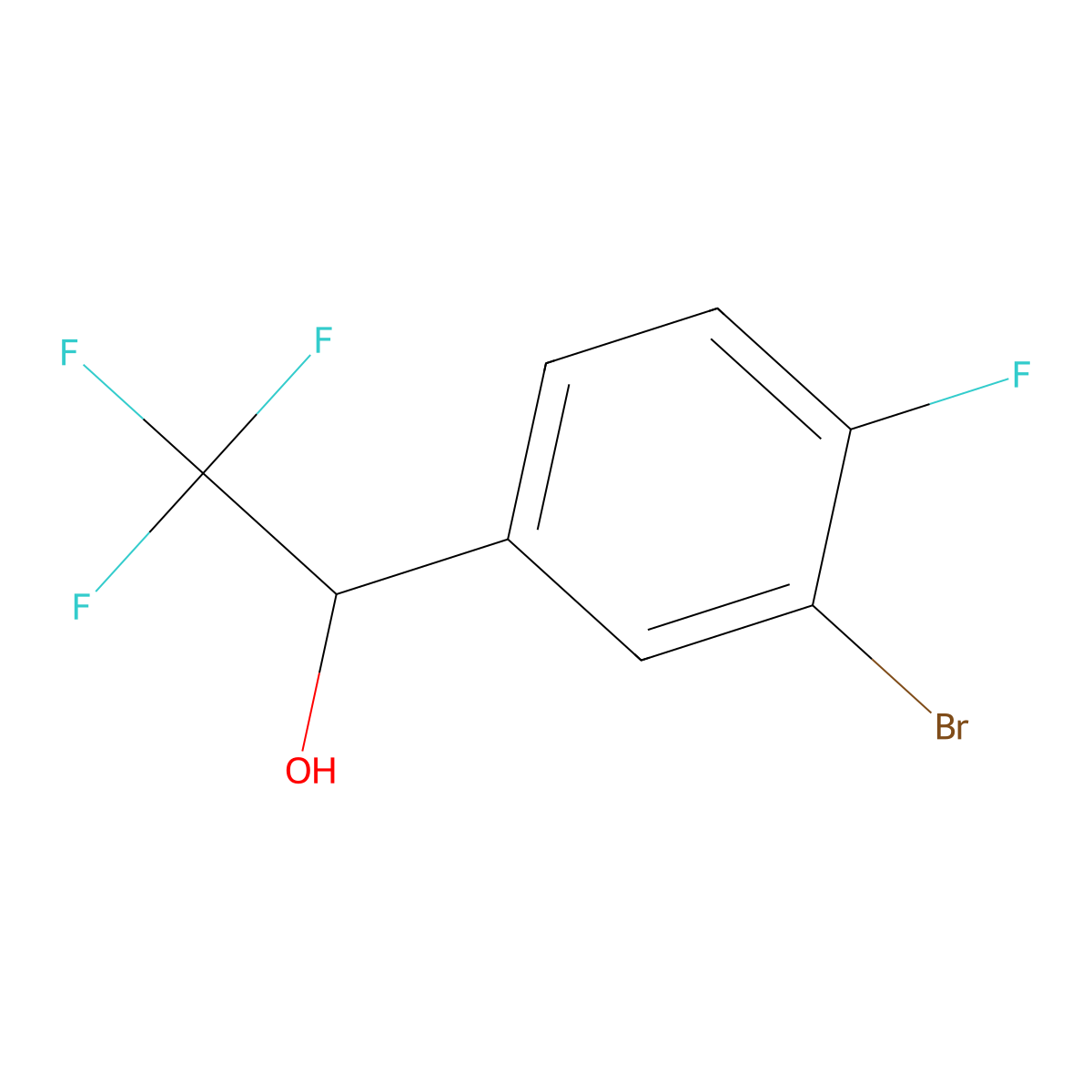 1-(3-Bromo-4-fluorophenyl)-2,2,2-trifluoroethanol molecular structure, CAS 150698-79-6