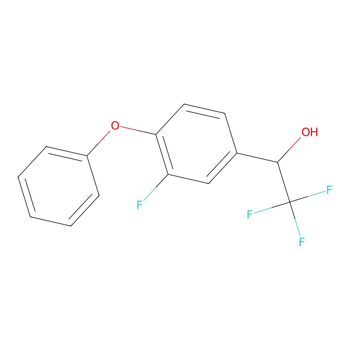 3-Fluoro-4-phenoxy-alpha-(trifluoromethyl)-benzyl alcohol molecular structure, CAS 150698-80-9