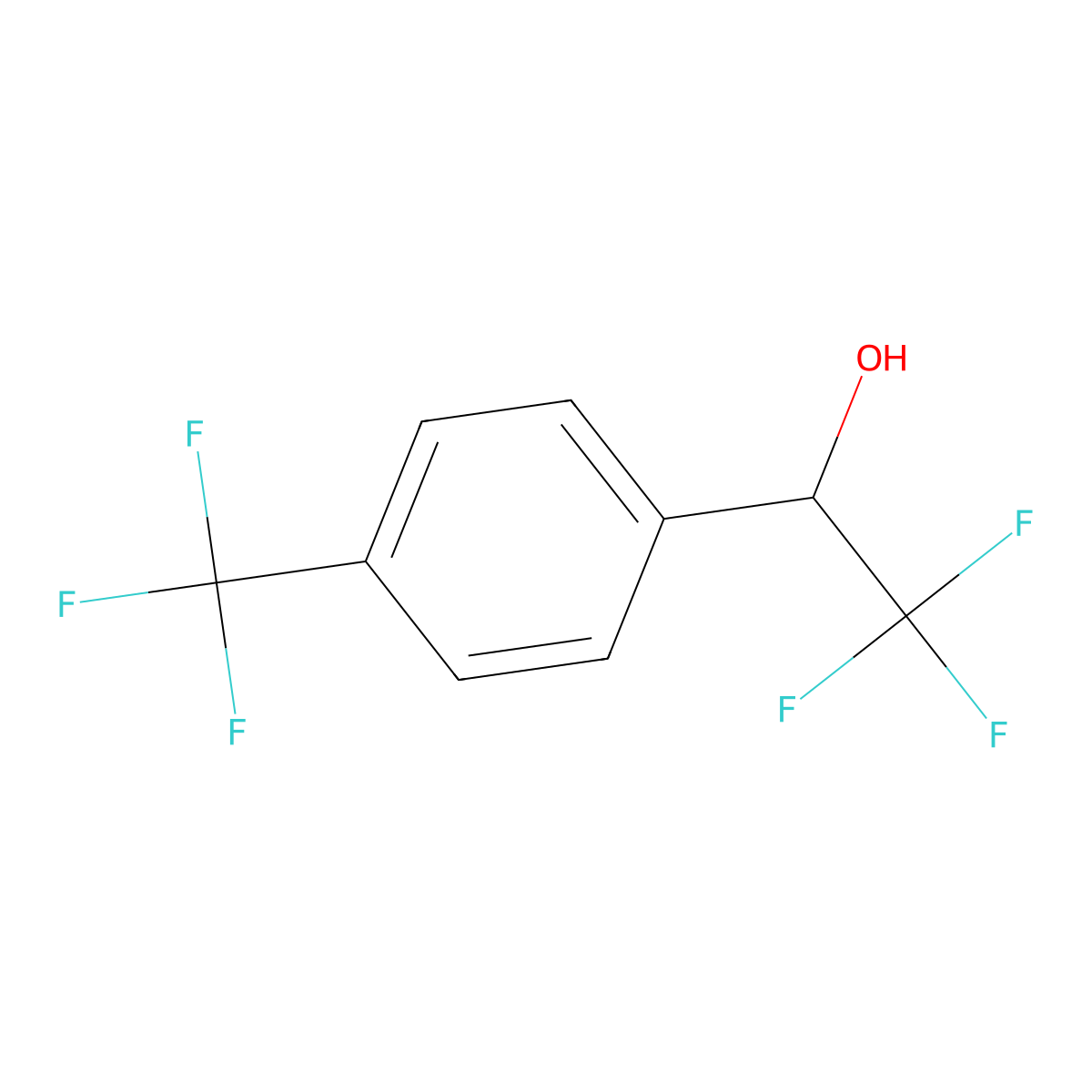 2,2,2-Trifluoro-1-(4-(trifluoromethyl)phenyl)ethan-1-ol molecular structure, CAS 150698-81-0