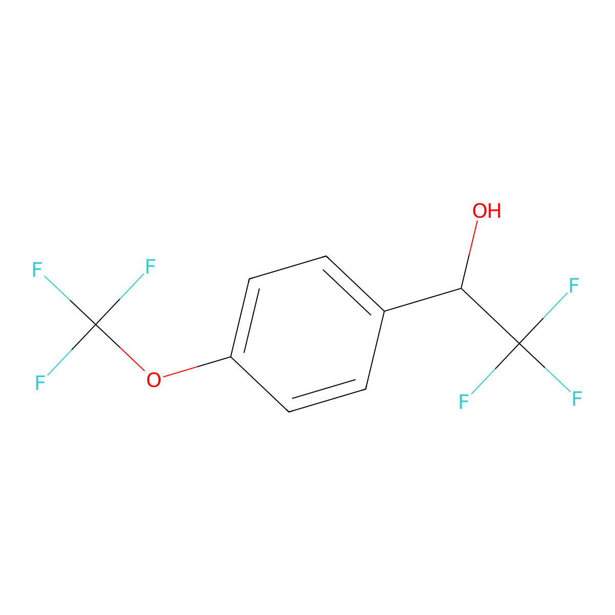 2,2,2-Trifluoro-1-(4-(trifluoromethoxy)phenyl)ethan-1-ol molecular structure, CAS 150698-82-1