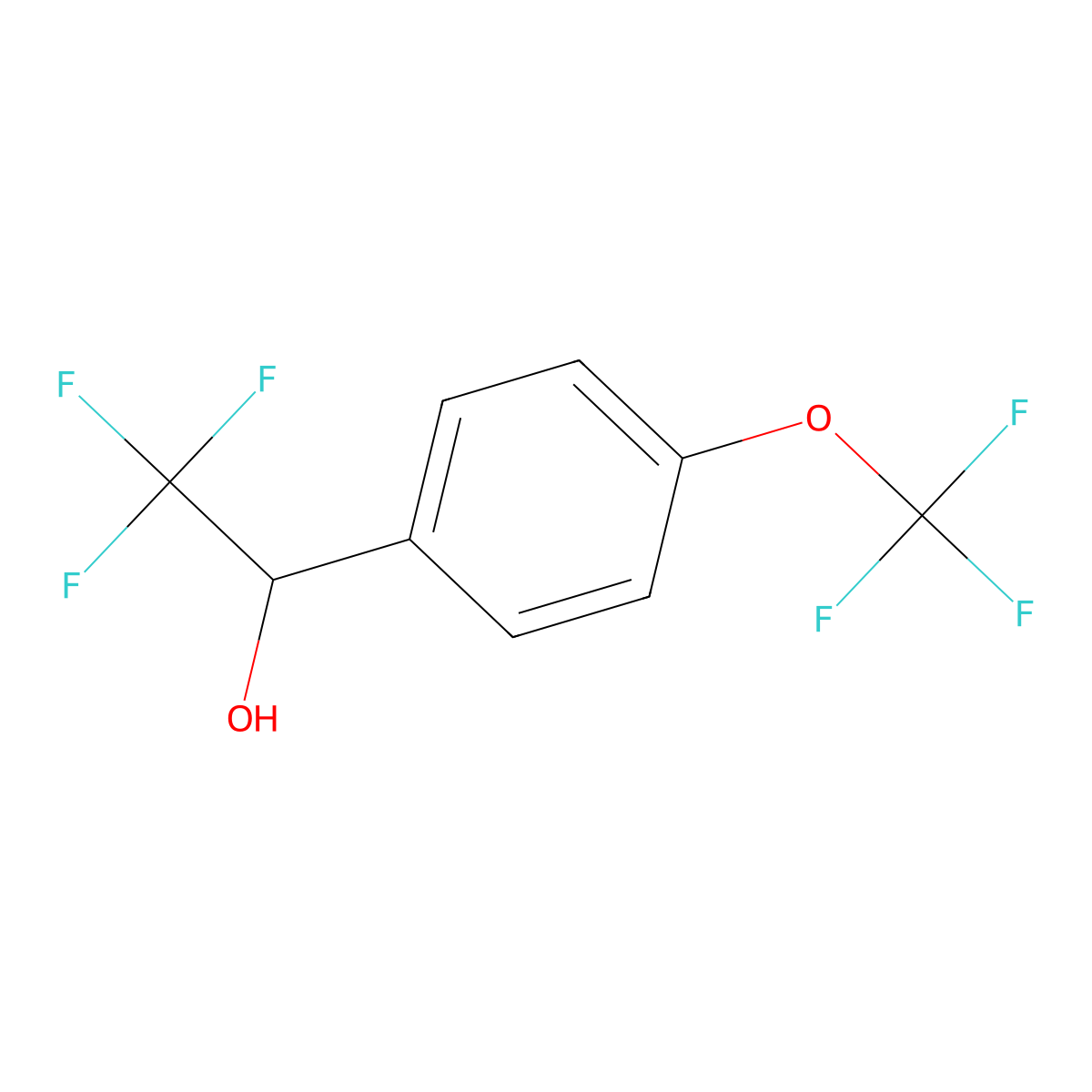 2,2,2-Trifluoro-1-(4-(trifluoromethoxy)phenyl)ethan-1-ol molecular structure, CAS 150698-82-1
