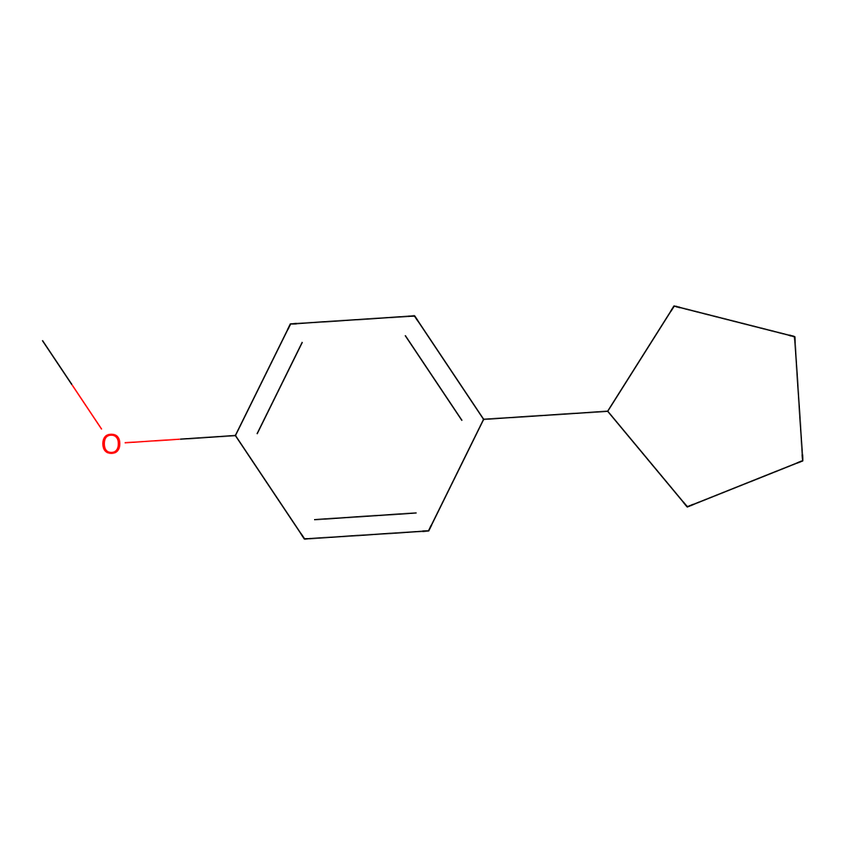 1-Cyclopentyl-4-methoxybenzene molecular structure, CAS 1507-97-7