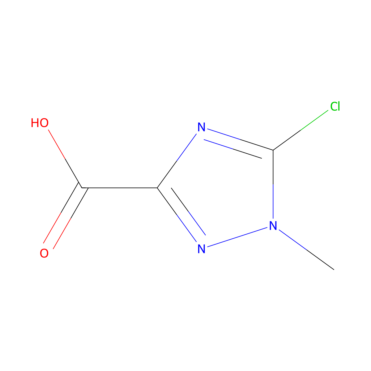 5-chloro-1-methyl-1H-1,2,4-triazole-3-carboxylic acid molecular structure, CAS 1507000-65-8