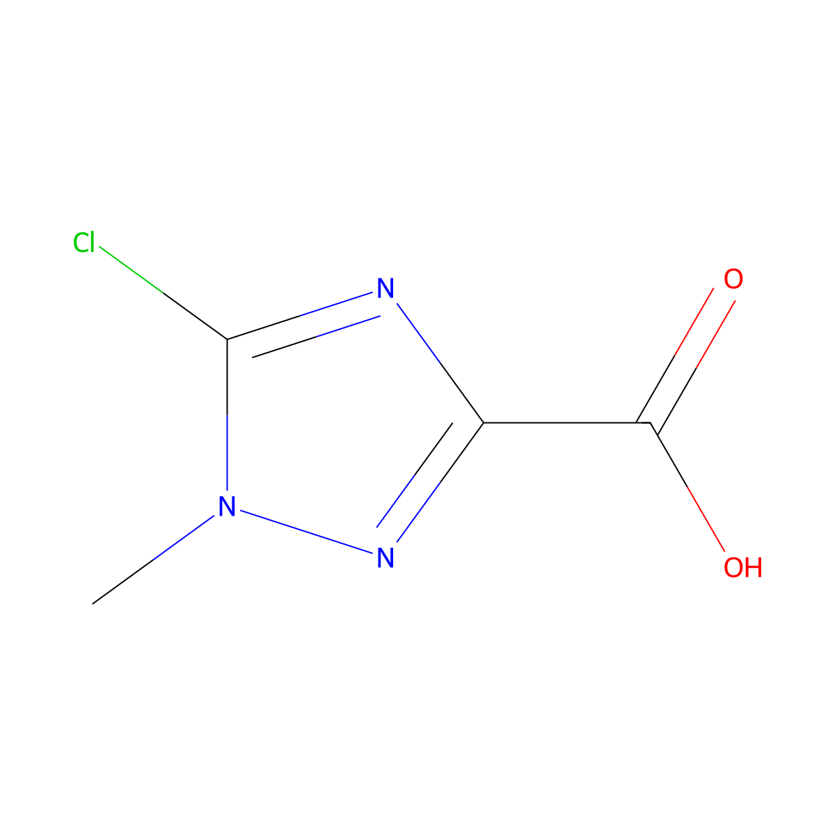 5-chloro-1-methyl-1H-1,2,4-triazole-3-carboxylic acid molecular structure, CAS 1507000-65-8