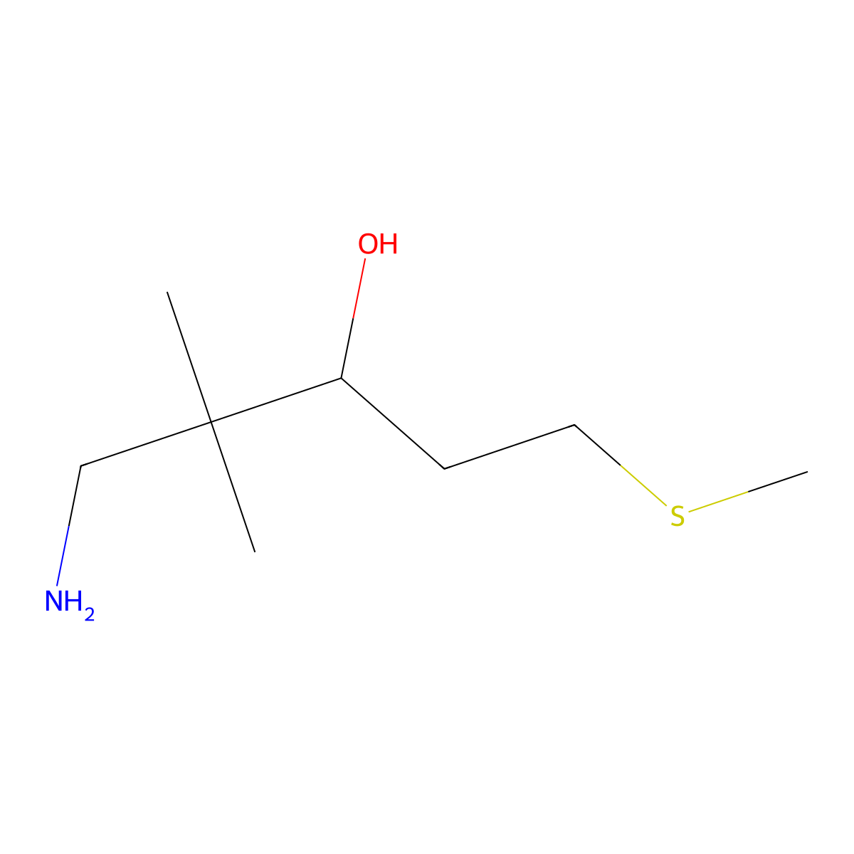 1-Amino-2,2-dimethyl-5-(methylsulfanyl)pentan-3-ol molecular structure, CAS 1507005-40-4