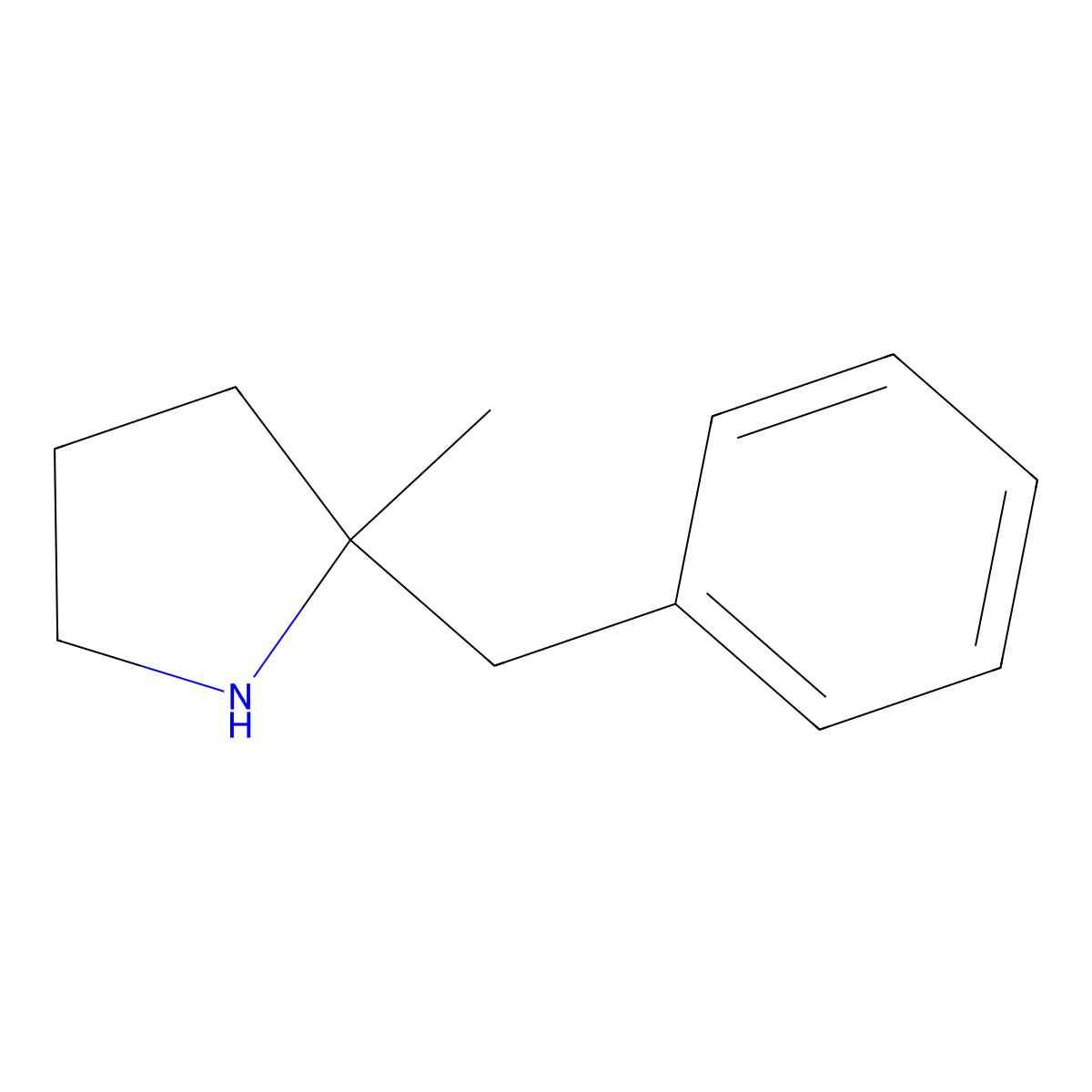 2-Benzyl-2-methylpyrrolidine molecular structure, CAS 1507010-39-0