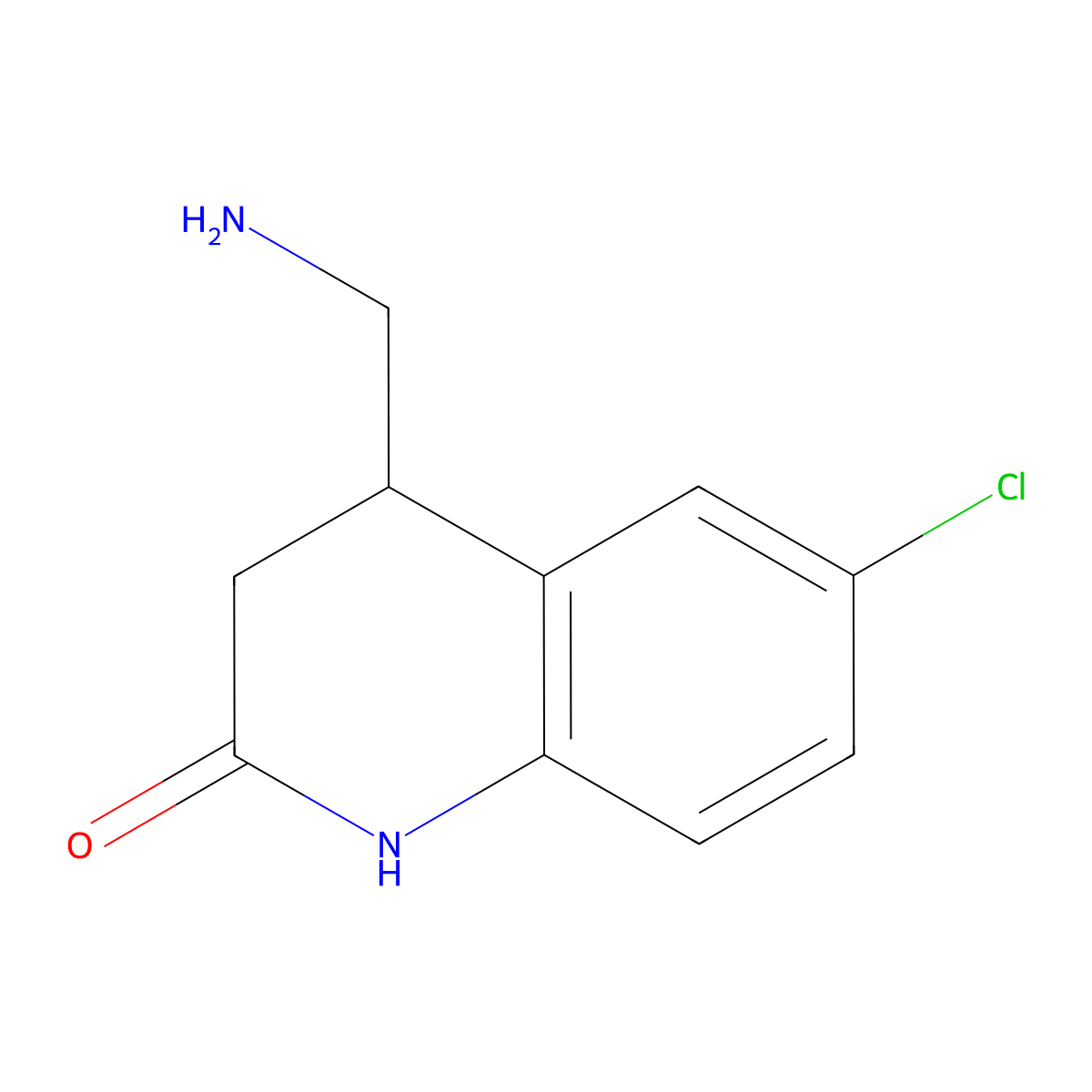 4-(Aminomethyl)-6-chloro-1,2,3,4-tetrahydroquinolin-2-one molecular structure, CAS 1507020-78-1