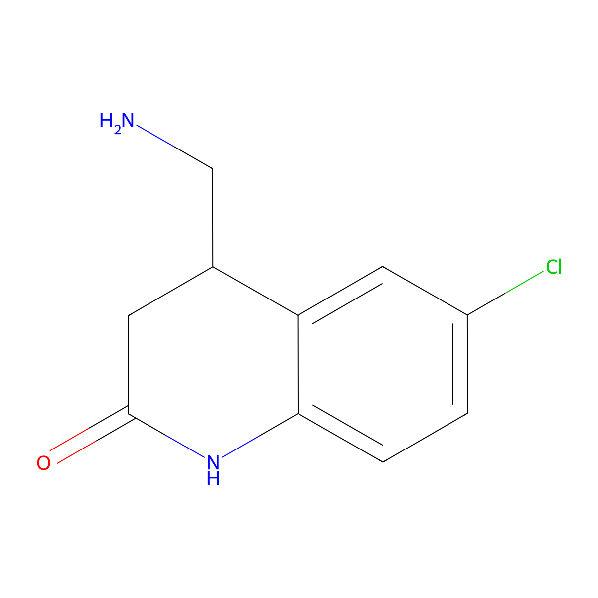 4-(Aminomethyl)-6-chloro-1,2,3,4-tetrahydroquinolin-2-one molecular structure, CAS 1507020-78-1