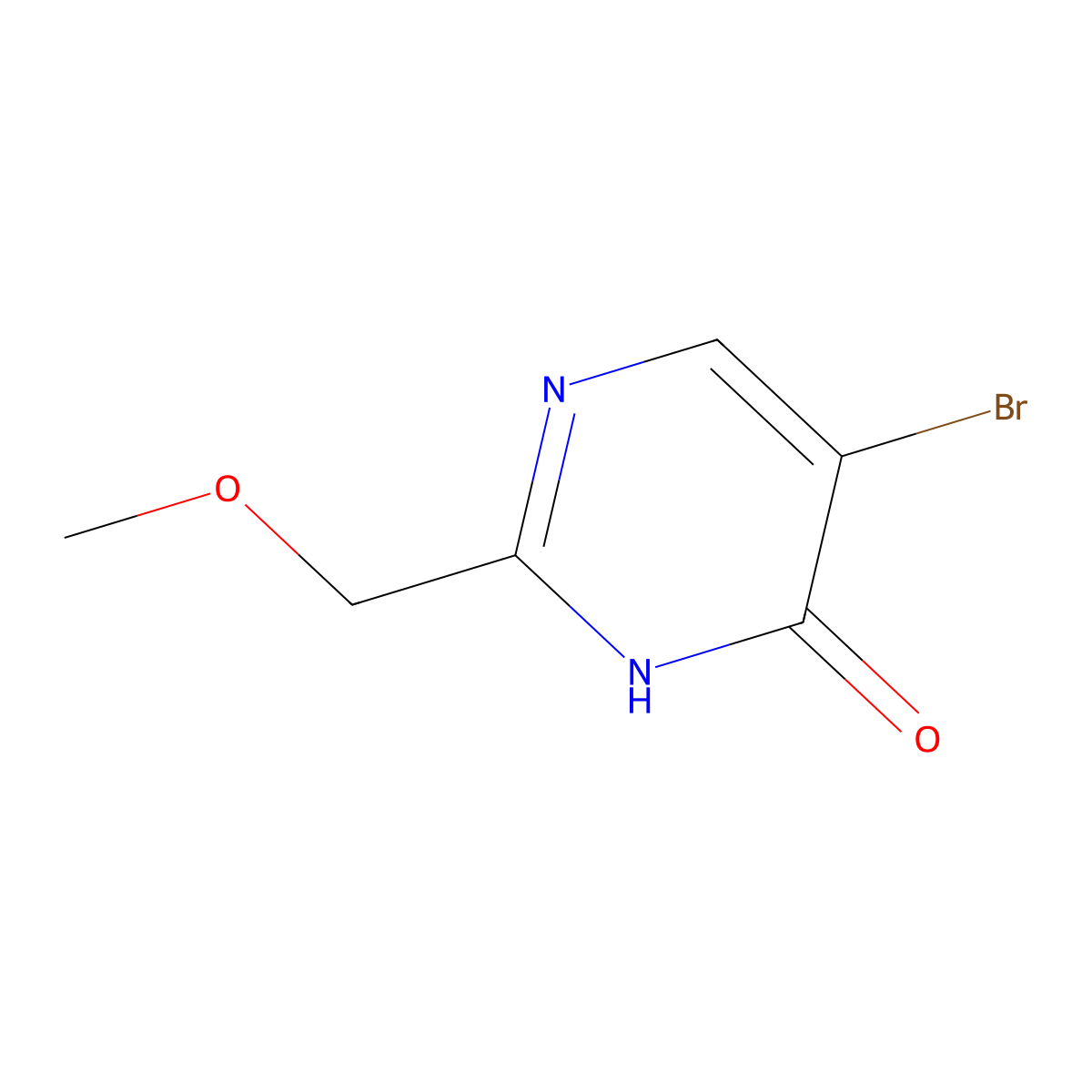 5-Bromo-2-(methoxymethyl)-3,4-dihydropyrimidin-4-one molecular structure, CAS 1507028-61-6