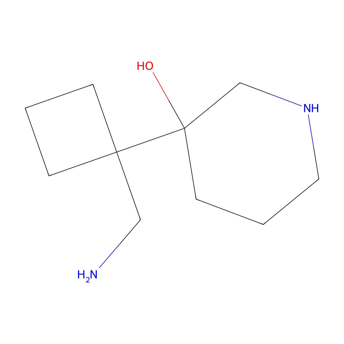 3-[1-(Aminomethyl)cyclobutyl]piperidin-3-OL molecular structure, CAS 1507031-26-6