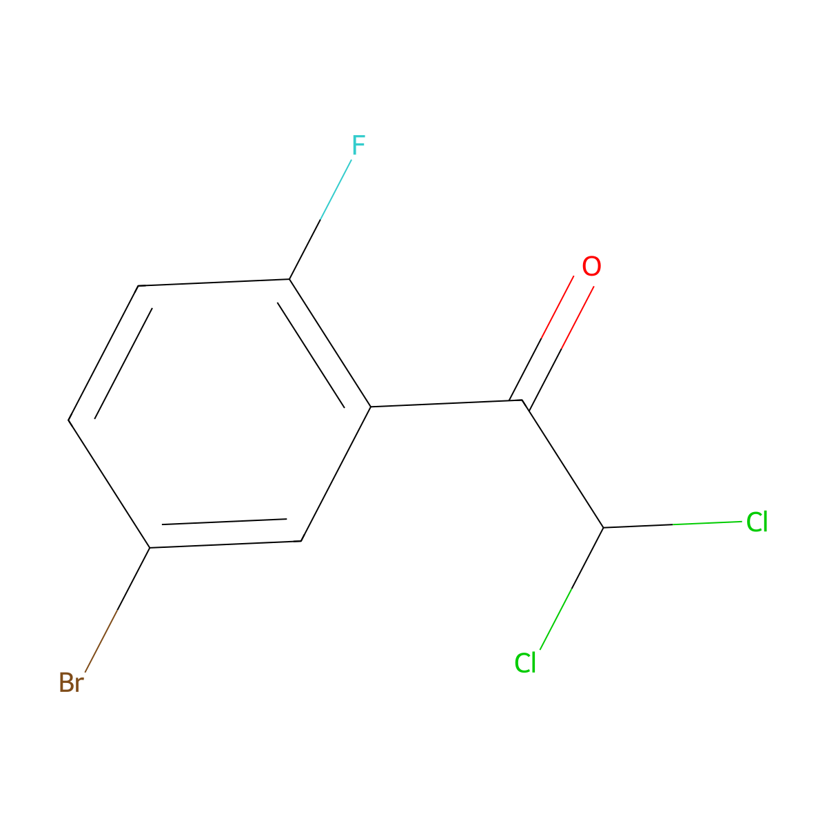 1-(5-Bromo-2-fluorophenyl)-2,2-dichloroethanone molecular structure, CAS 1507035-22-4