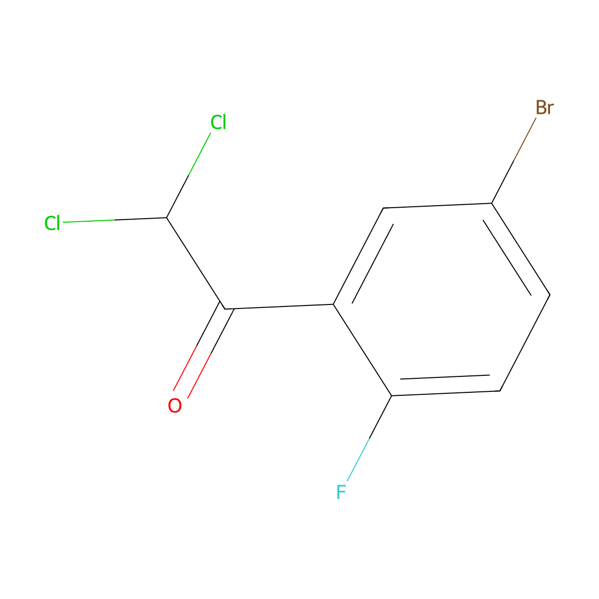 1-(5-Bromo-2-fluorophenyl)-2,2-dichloroethanone molecular structure, CAS 1507035-22-4