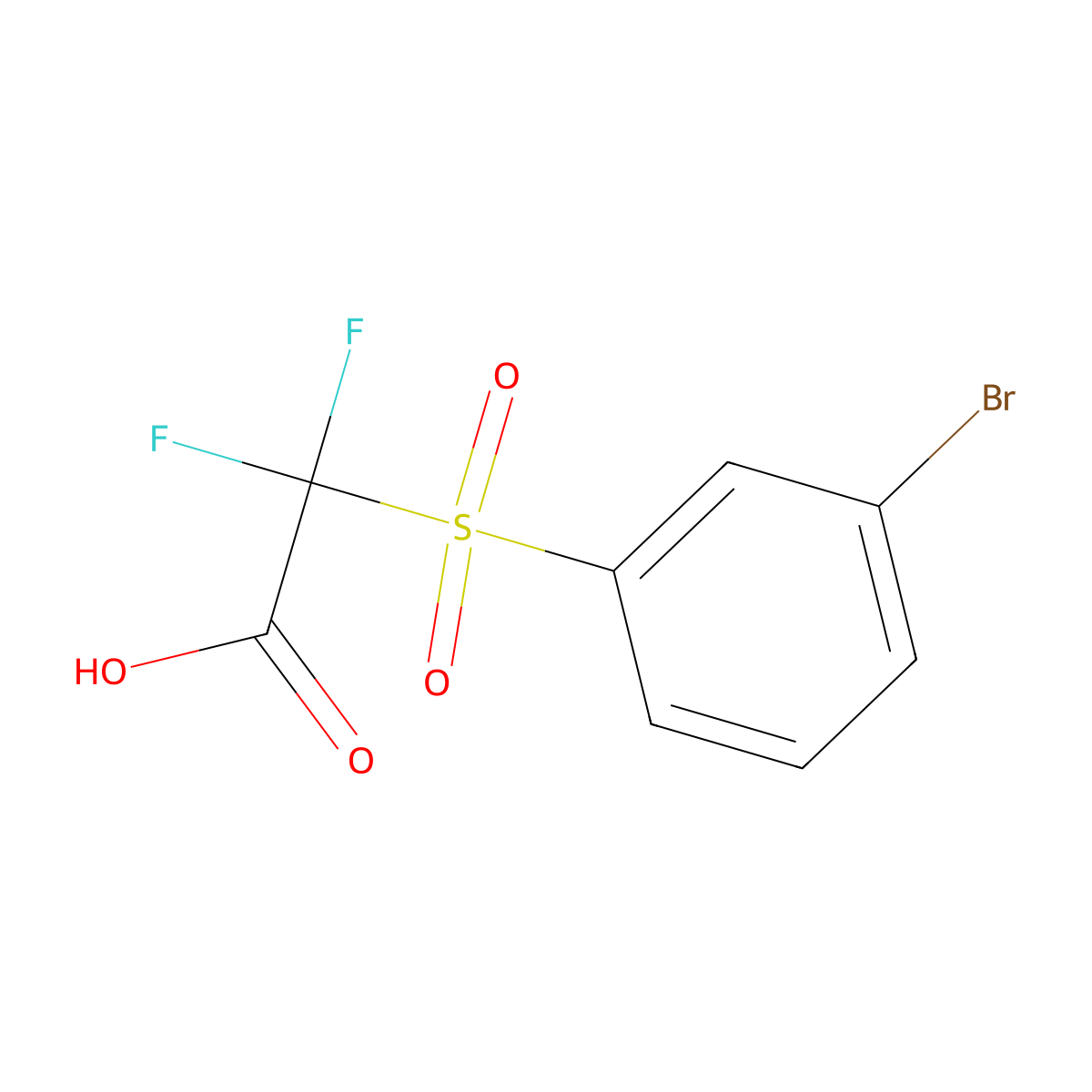 2-(3-Bromobenzenesulfonyl)-2,2-difluoroacetic acid molecular structure, CAS 1507058-32-3
